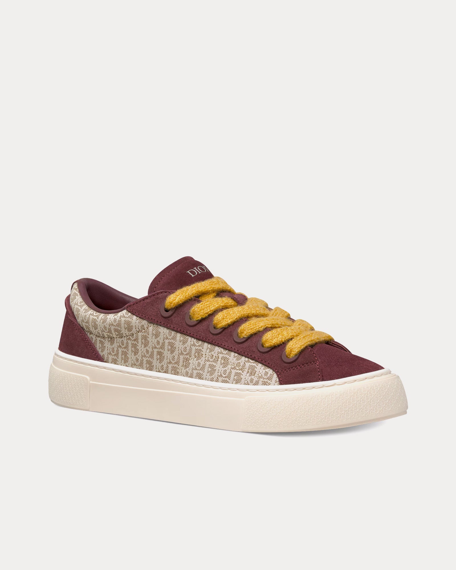 Dior B33 Beige Dior Oblique Jacquard and Burgundy Suede Low Top Sneakers - 3