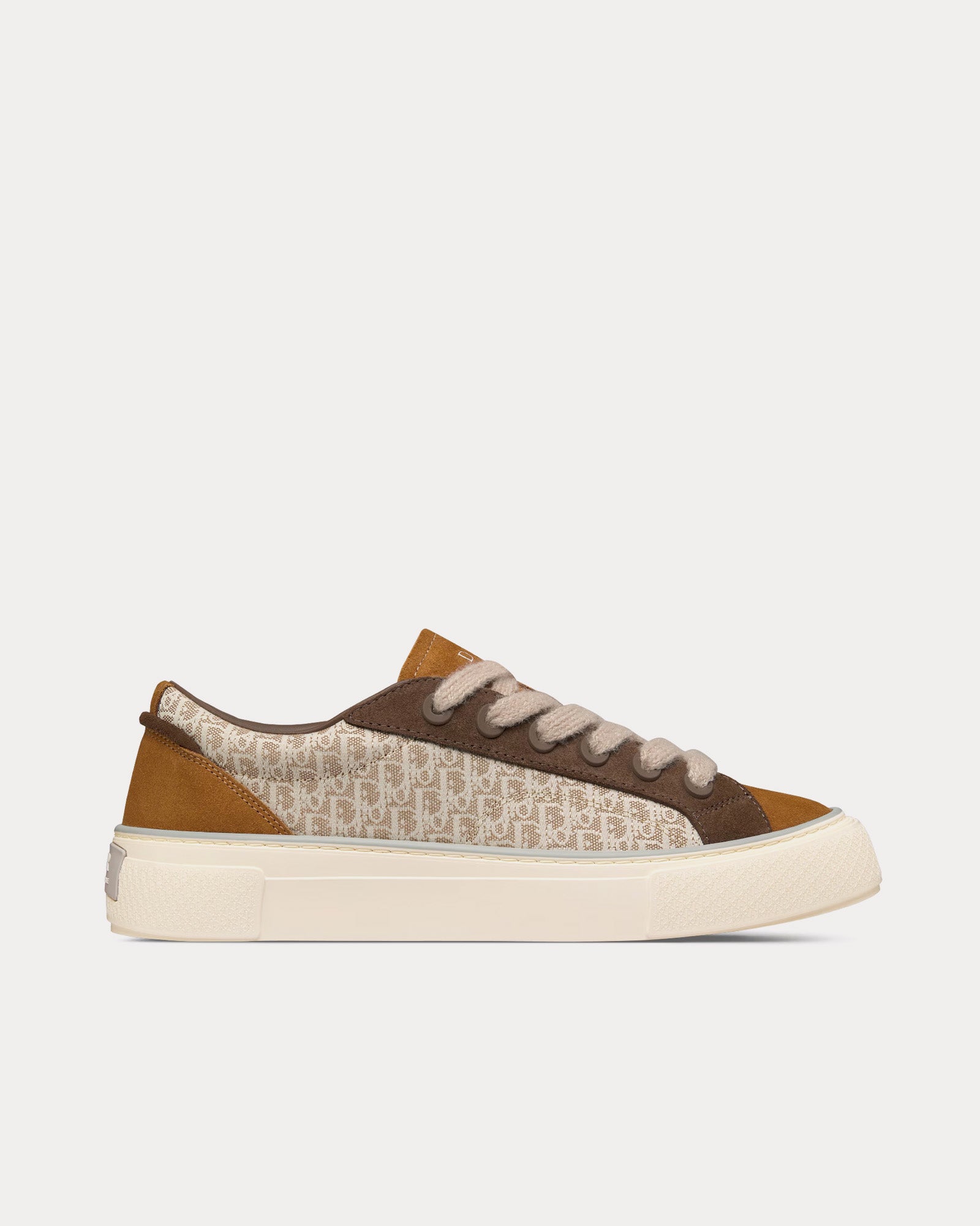 Dior B33 Beige Dior Oblique Jacquard with Brown and Cognac Suede Low Top Sneakers - 1