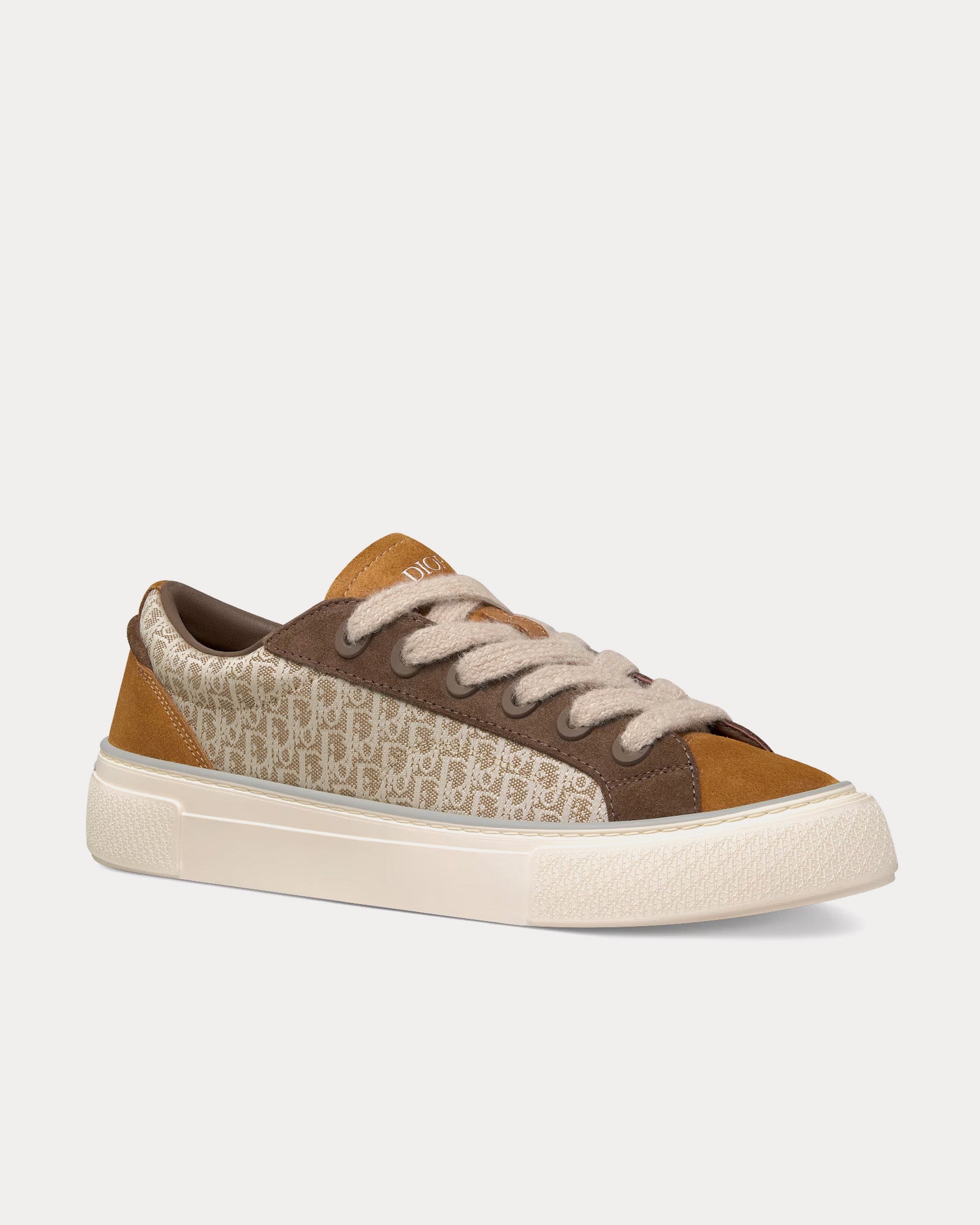 Dior B33 Beige Dior Oblique Jacquard with Brown and Cognac Suede Low Top Sneakers - 3