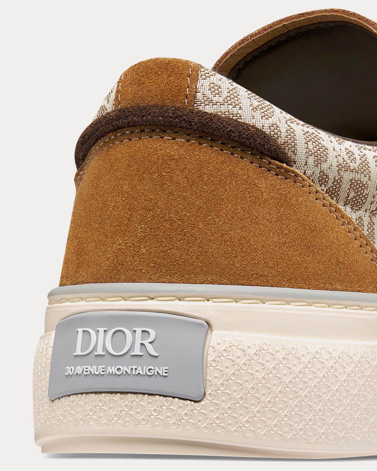 Dior B33 Beige Dior Oblique Jacquard with Brown and Cognac Suede Low Top Sneakers - 4