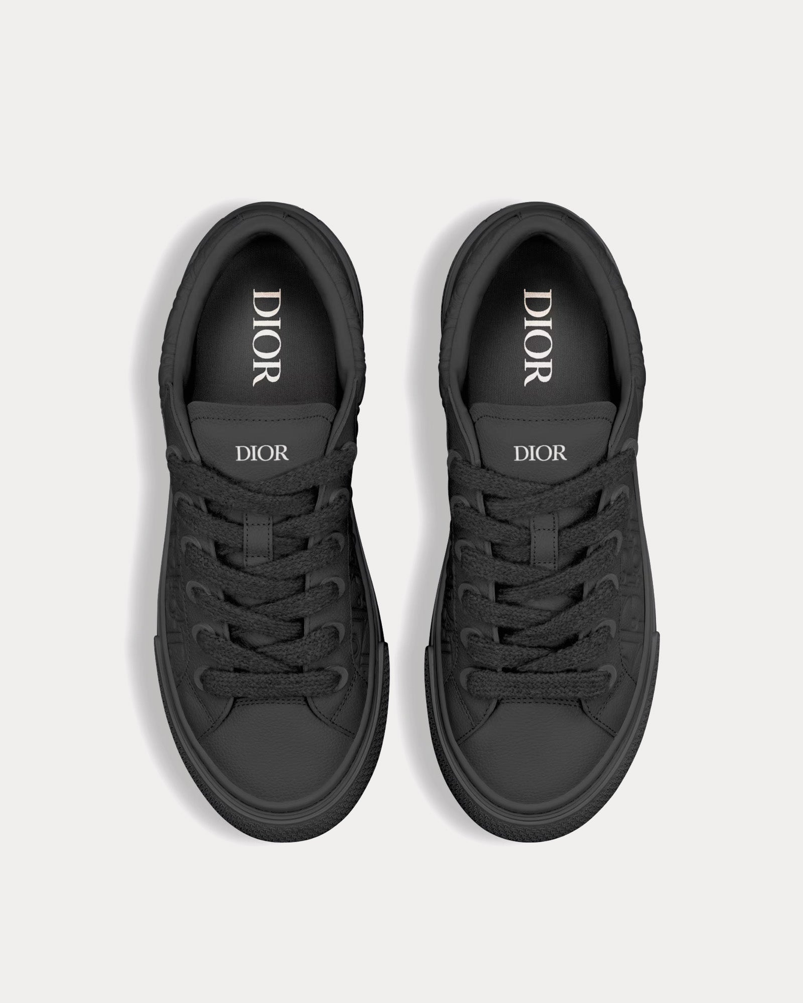 Dior B33 Black Grained Calfskin and Black Dior Gravity Leather Low Top Sneakers - 2