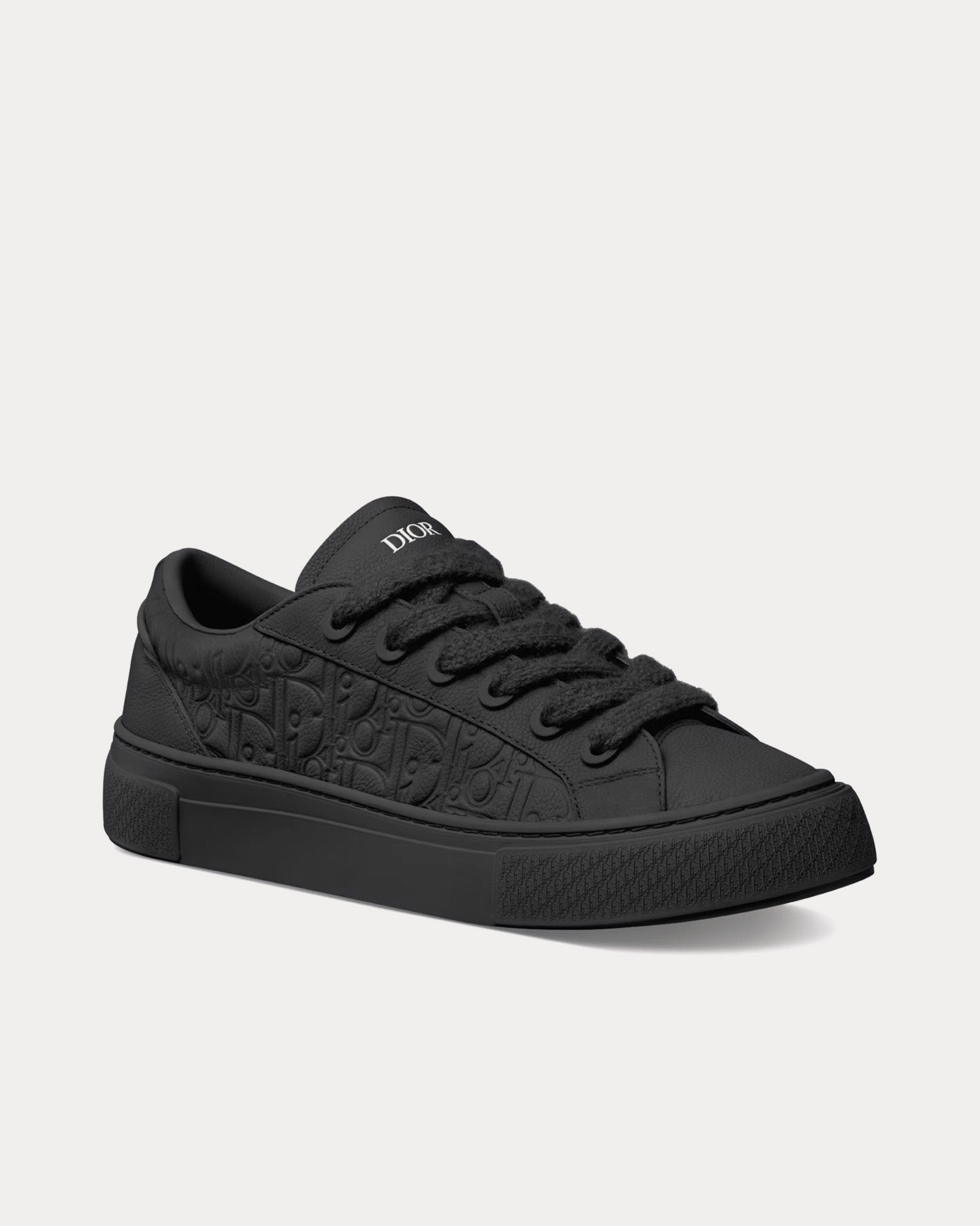 Dior B33 Black Grained Calfskin and Black Dior Gravity Leather Low Top Sneakers - 3