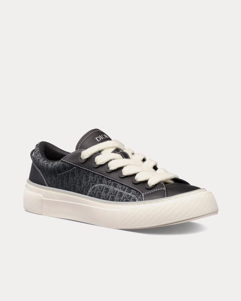 Dior B33 Black Smooth Calfskin and Dior Oblique Jacquard Low Top Sneakers - 3