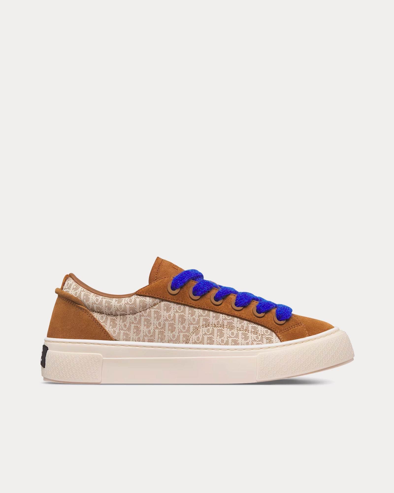 Dior B33 Brown and Cream Dior Oblique Jacquard and Brown Suede Low Top Sneakers - 1