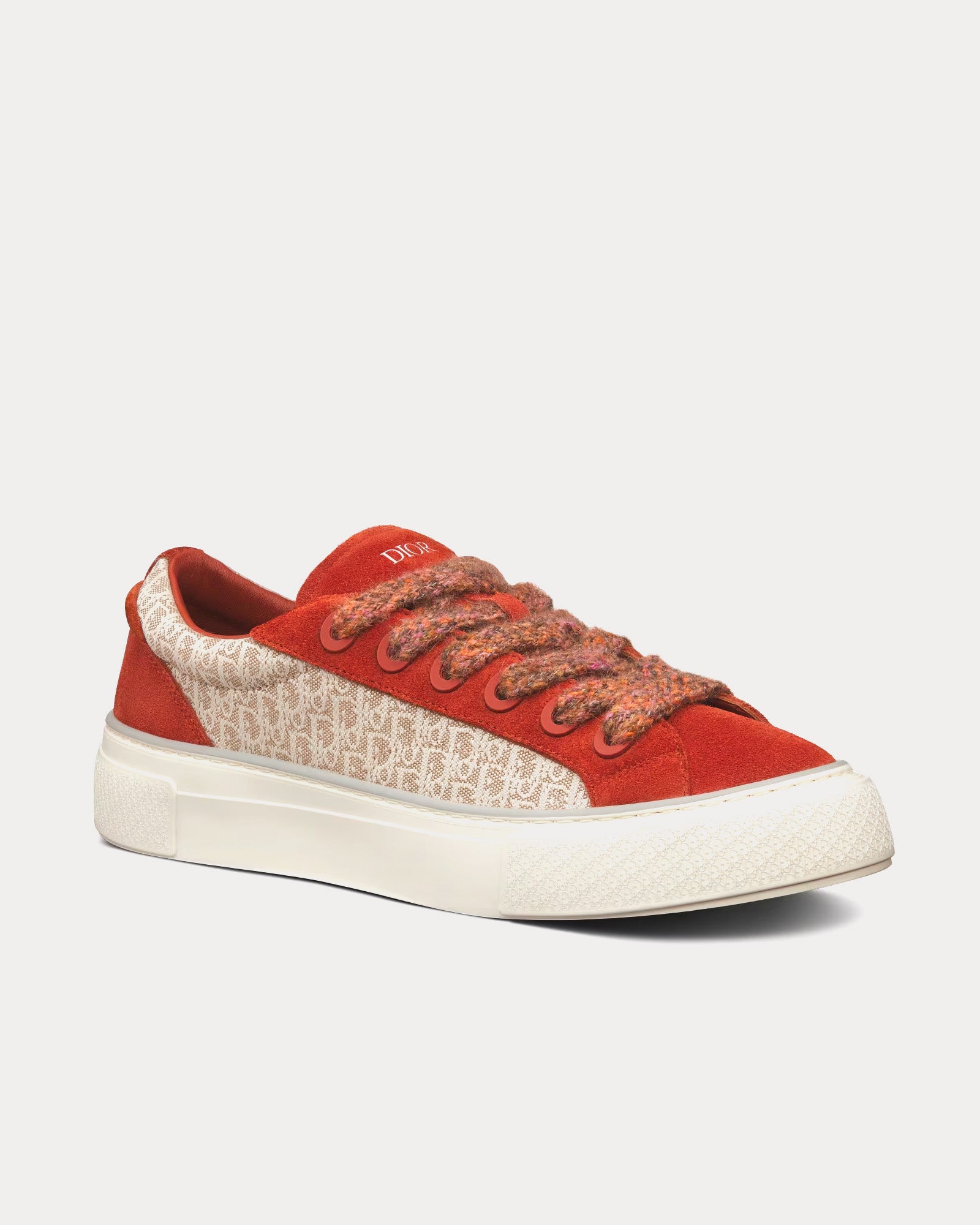 Dior B33 Brown and Cream Dior Oblique Jacquard and Brown Suede Low Top Sneakers - 3