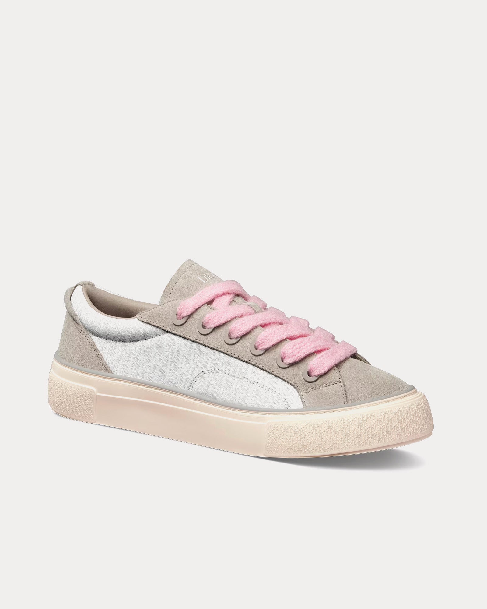 Dior B33 Gray and White Dior Oblique Jacquard and Gray Suede Low Top Sneakers - 3