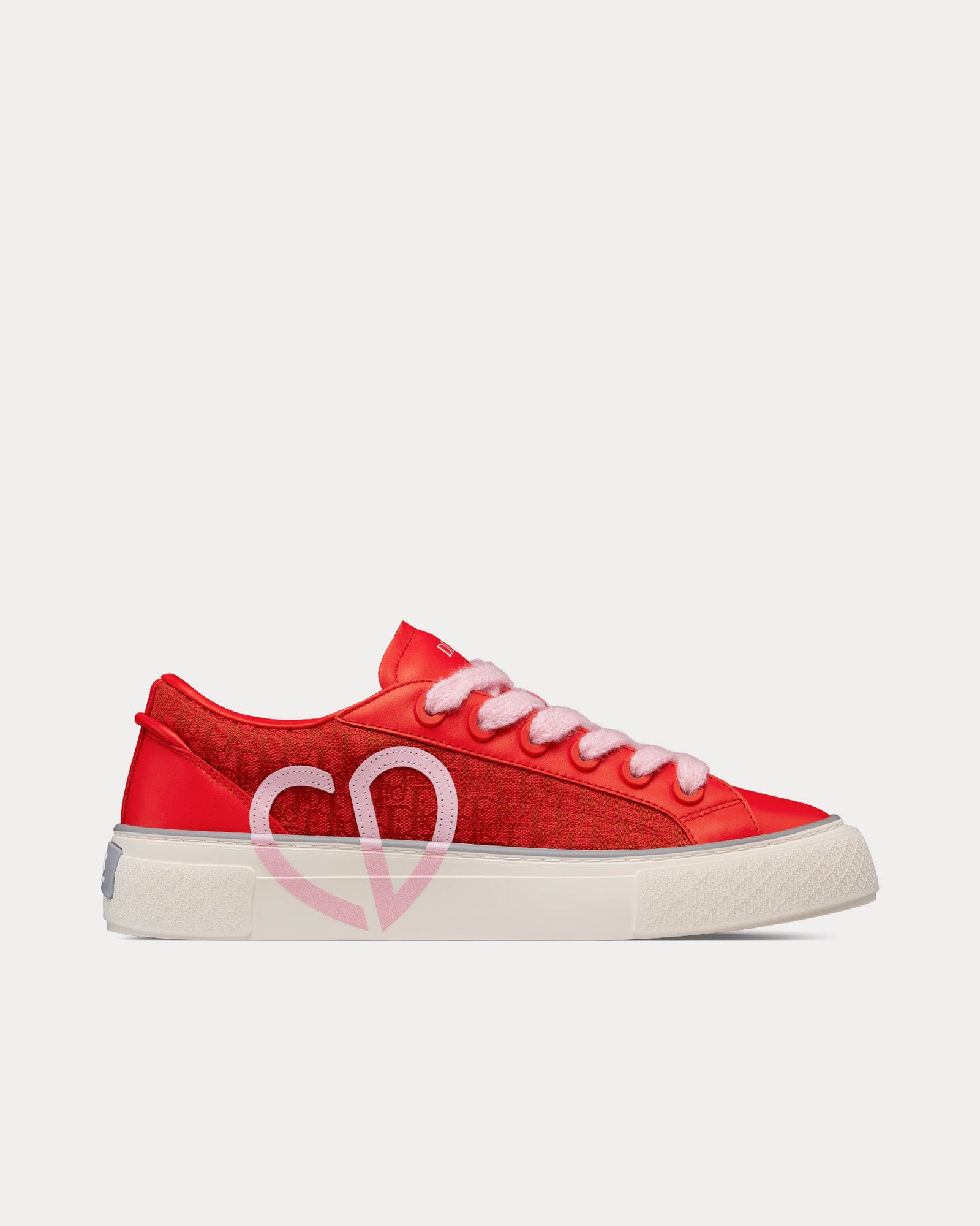 Dior B33 Red Smooth Calfskin and Red Dior Oblique Jacquard Low Top Sneakers - 1