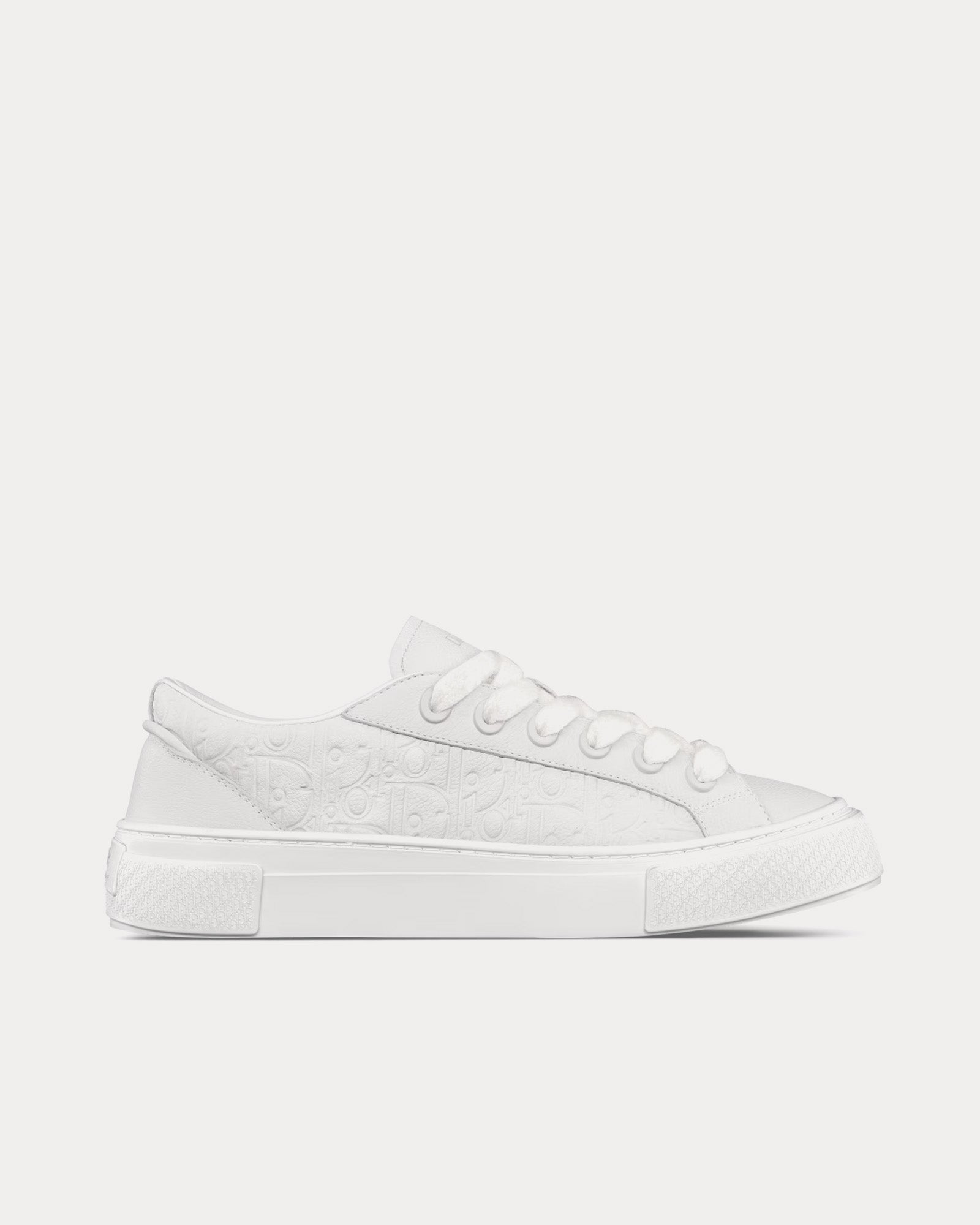 Dior B33 White Grained Calfskin and White Dior Gravity Leather Low Top Sneakers - 1