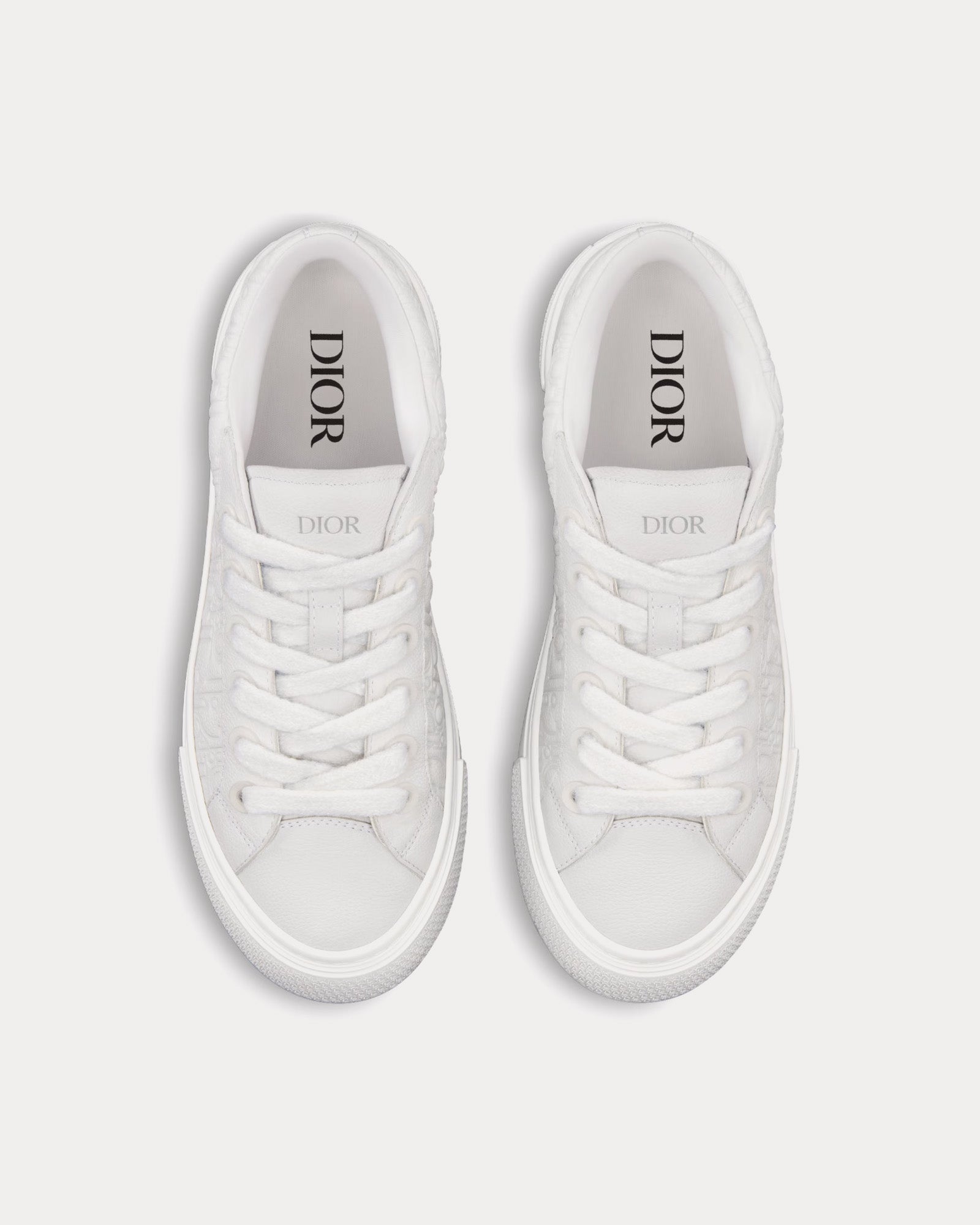 Dior B33 White Grained Calfskin and White Dior Gravity Leather Low Top Sneakers - 2