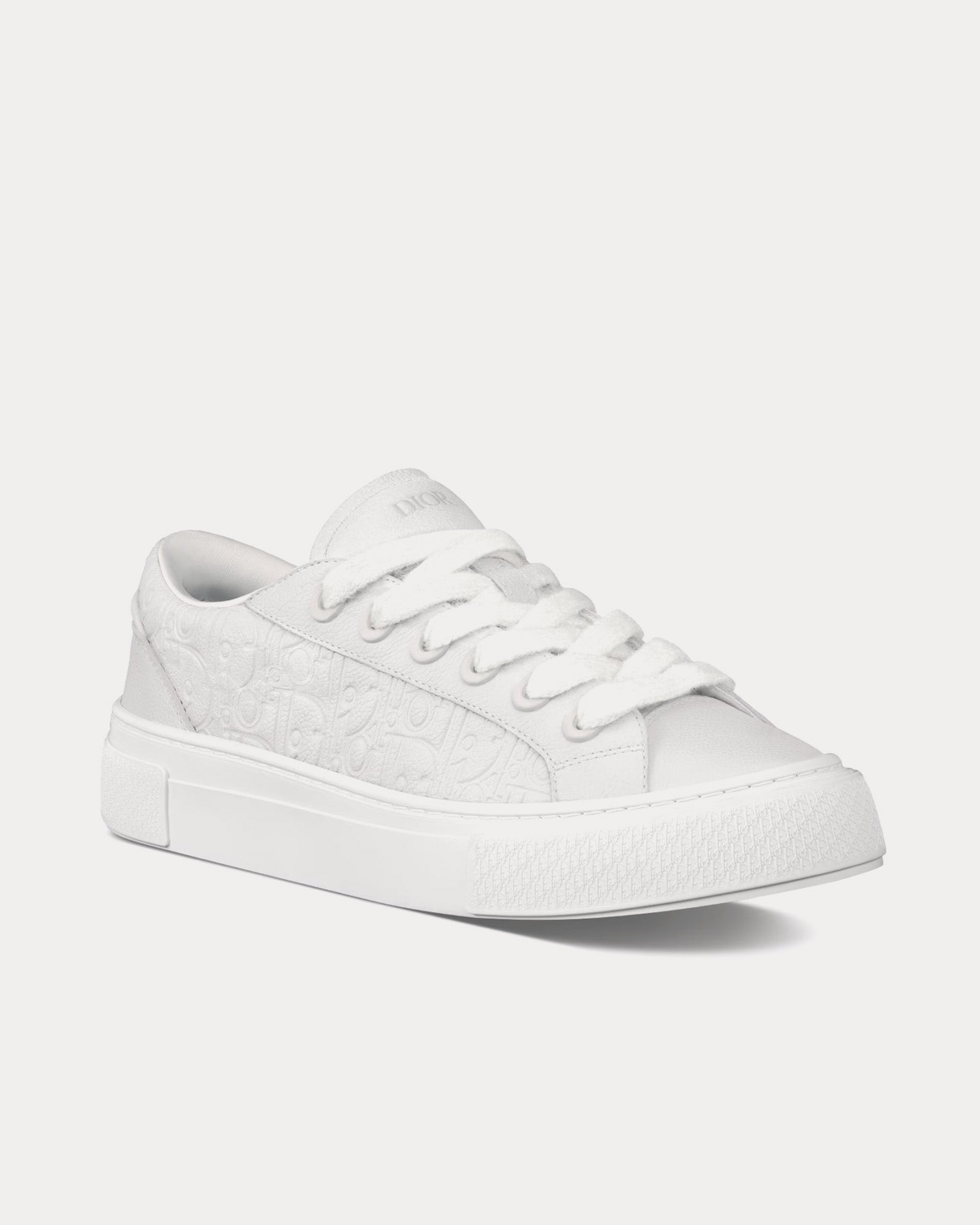 Dior B33 White Grained Calfskin and White Dior Gravity Leather Low Top Sneakers - 3