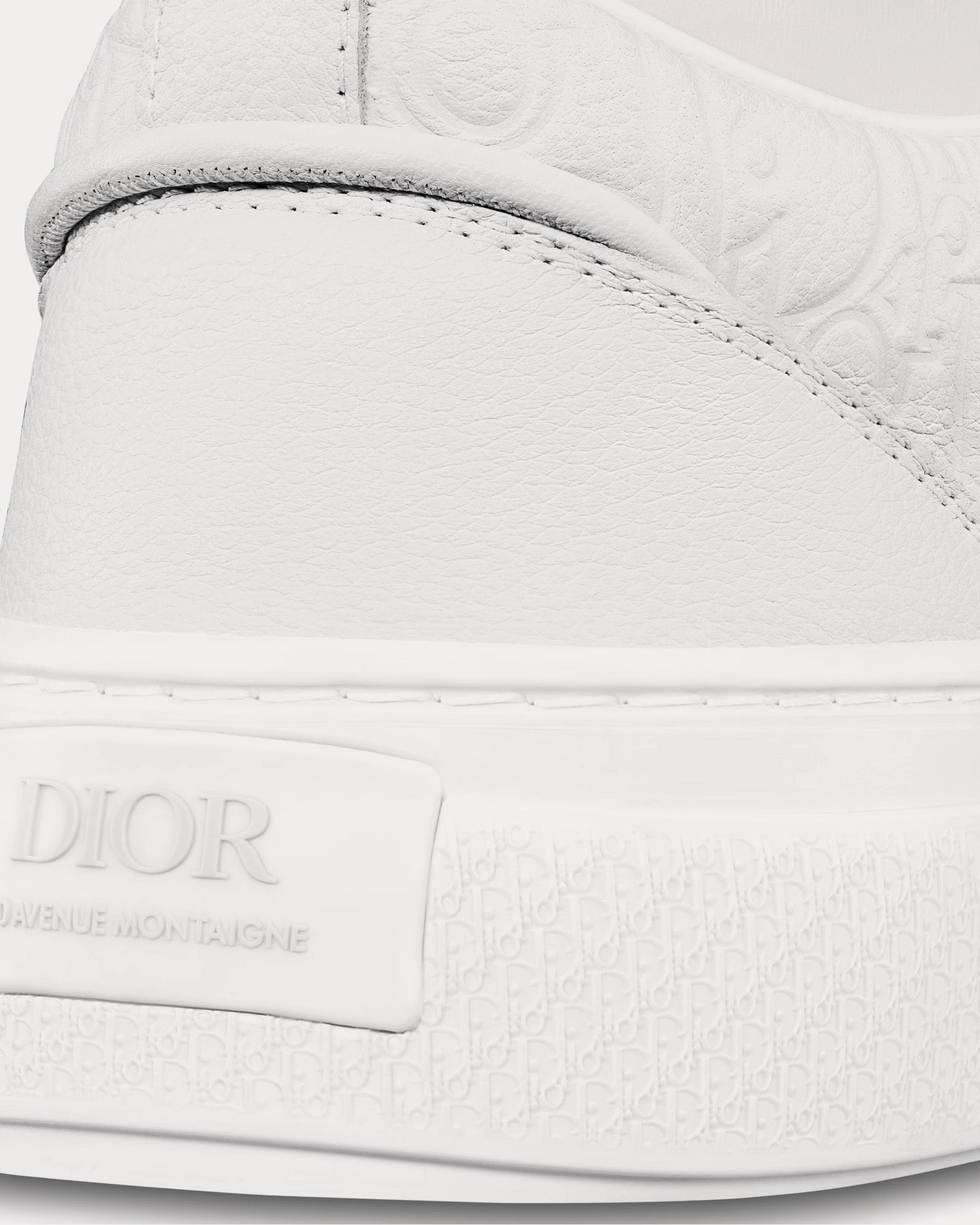 Dior B33 White Grained Calfskin and White Dior Gravity Leather Low Top Sneakers - 4