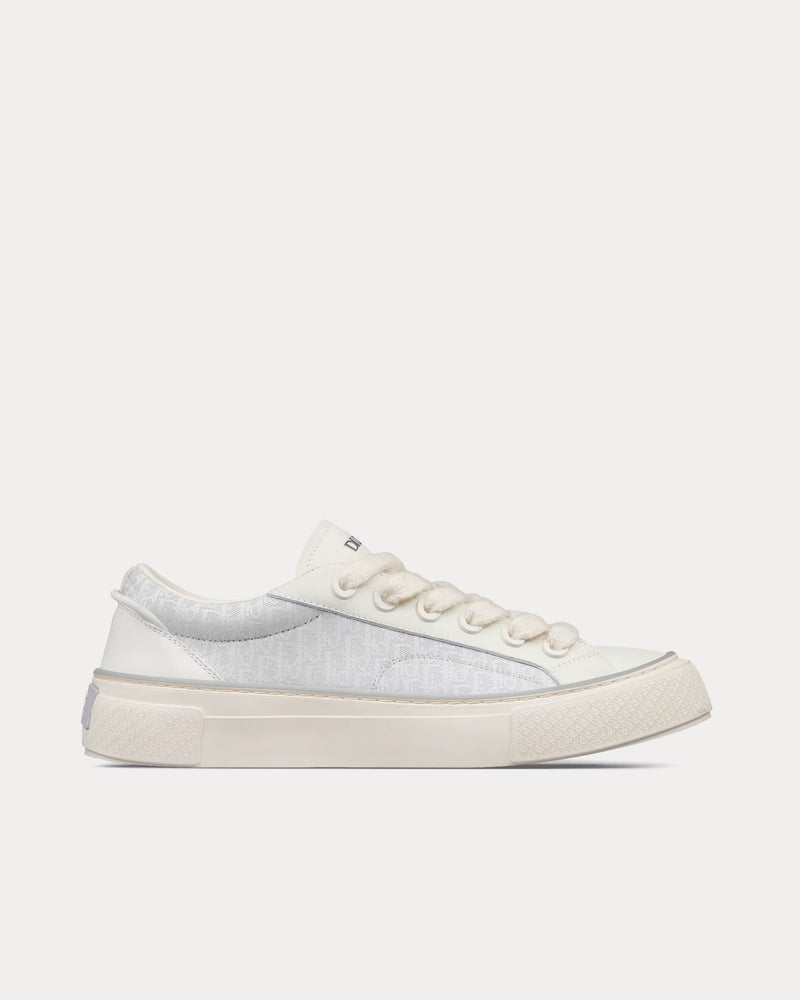 Dior B33 White Smooth Calfskin and Dior Oblique Jacquard Low Top Sneakers - 1