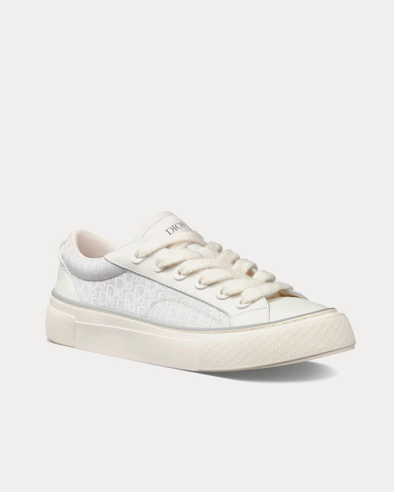 Dior B33 White Smooth Calfskin and Dior Oblique Jacquard Low Top Sneakers - 3