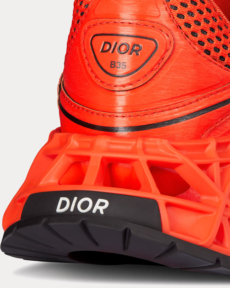 Dior x Kaws B35 NXXT Vermilion Red Technical Fabric and Vermilion Red Technical Mesh Low Top Sneakers - 3