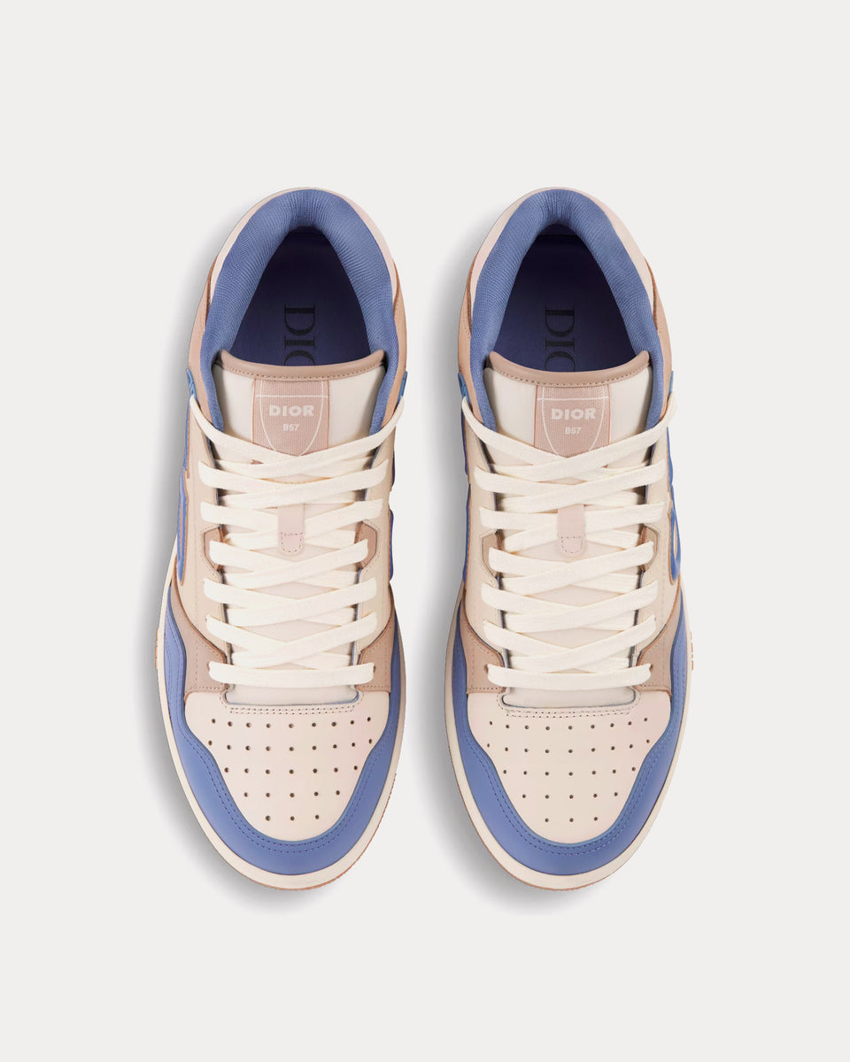 Dior B57 Blue and Cream Smooth Calfskin and Beige Suede Mid Top ...