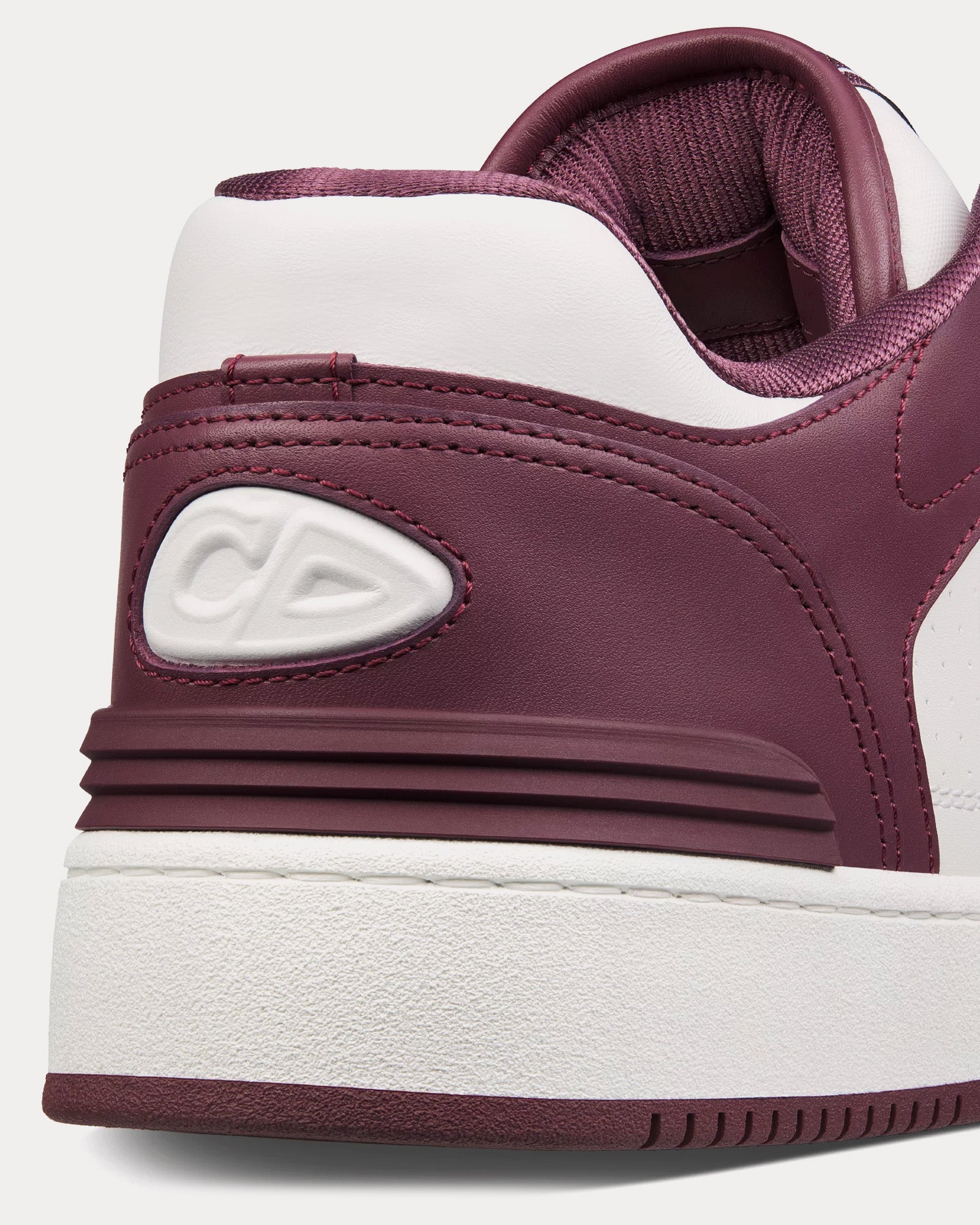 Dior B57 Burgundy and White Smooth Calfskin with Beige and Black Dior Oblique Jacquard Low Top Sneakers - 4