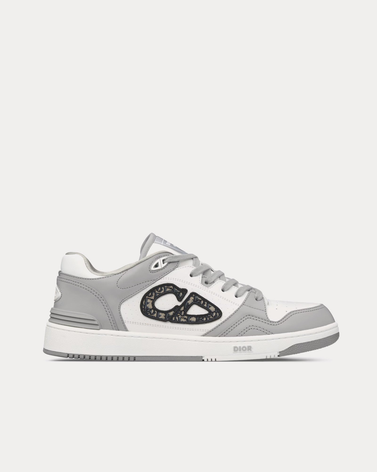 Dior B57 Dior Gray and White Smooth Calfskin with Beige and Black Dior Oblique Jacquard Low Top Sneakers - 1