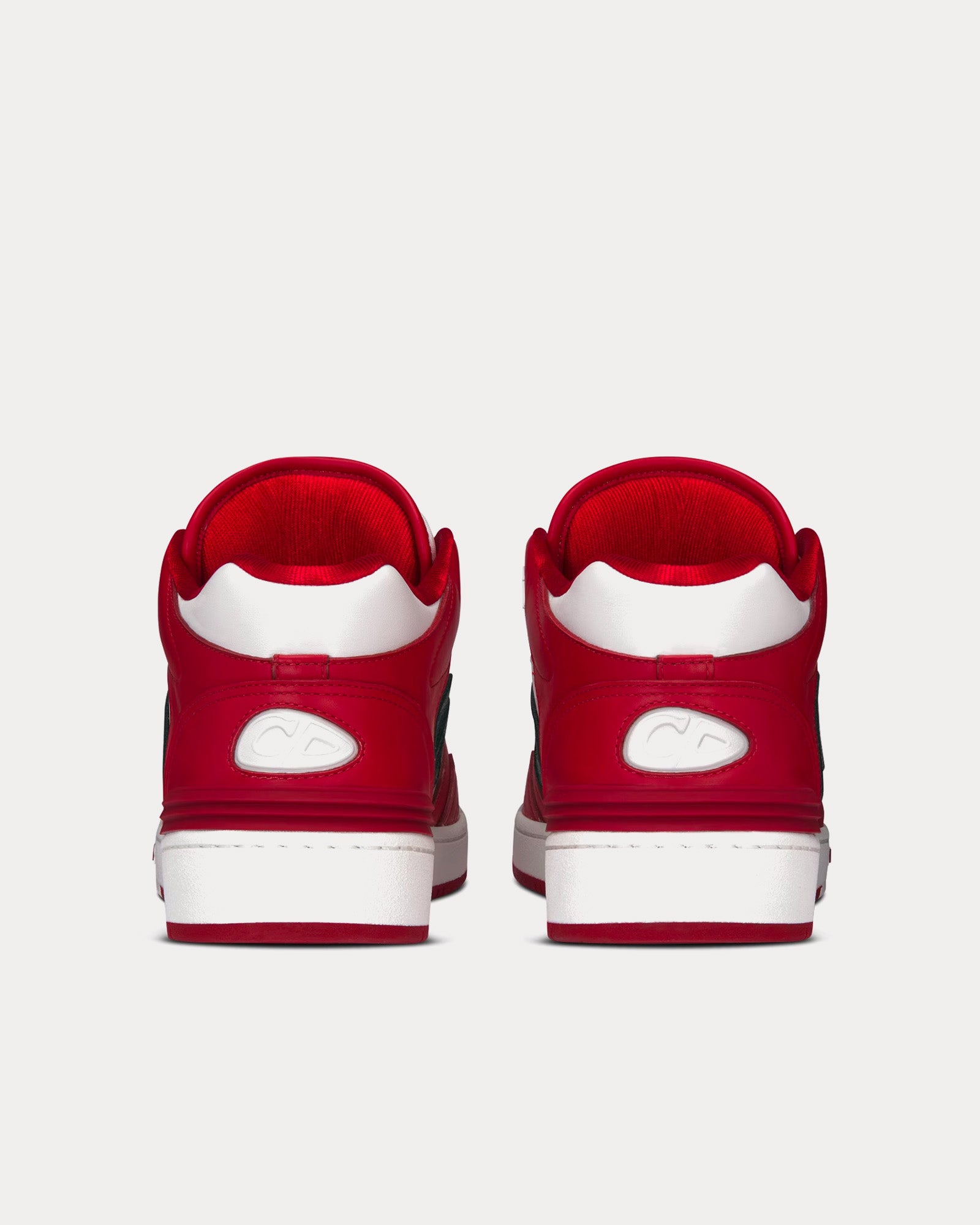 Dior B57 Smooth Calfskin with Dior Oblique Jacquard Red / White Mid Top Sneakers - 3