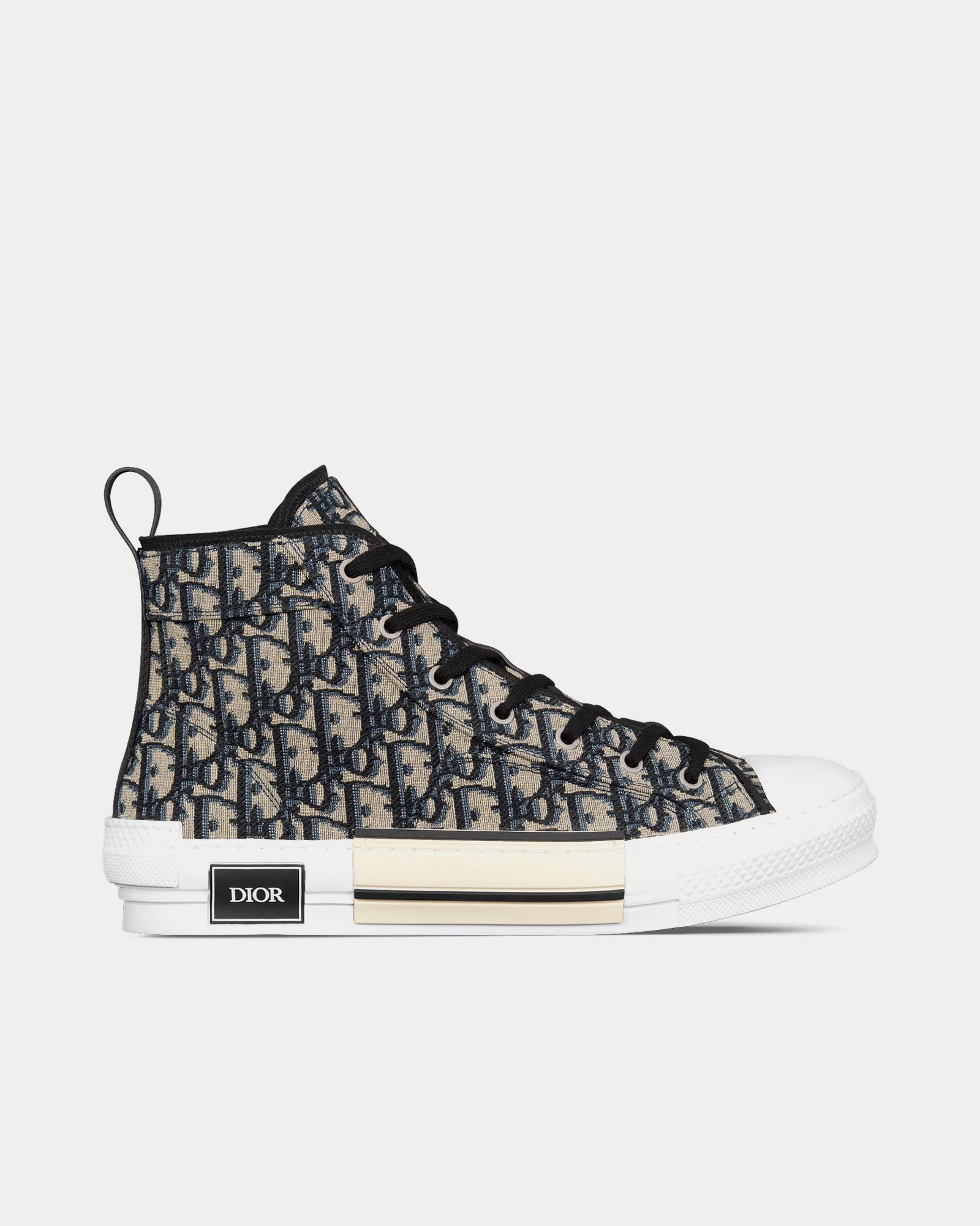 Dior B23 Dior Oblique Jacquard Beige / Black High Top Sneakers - 1