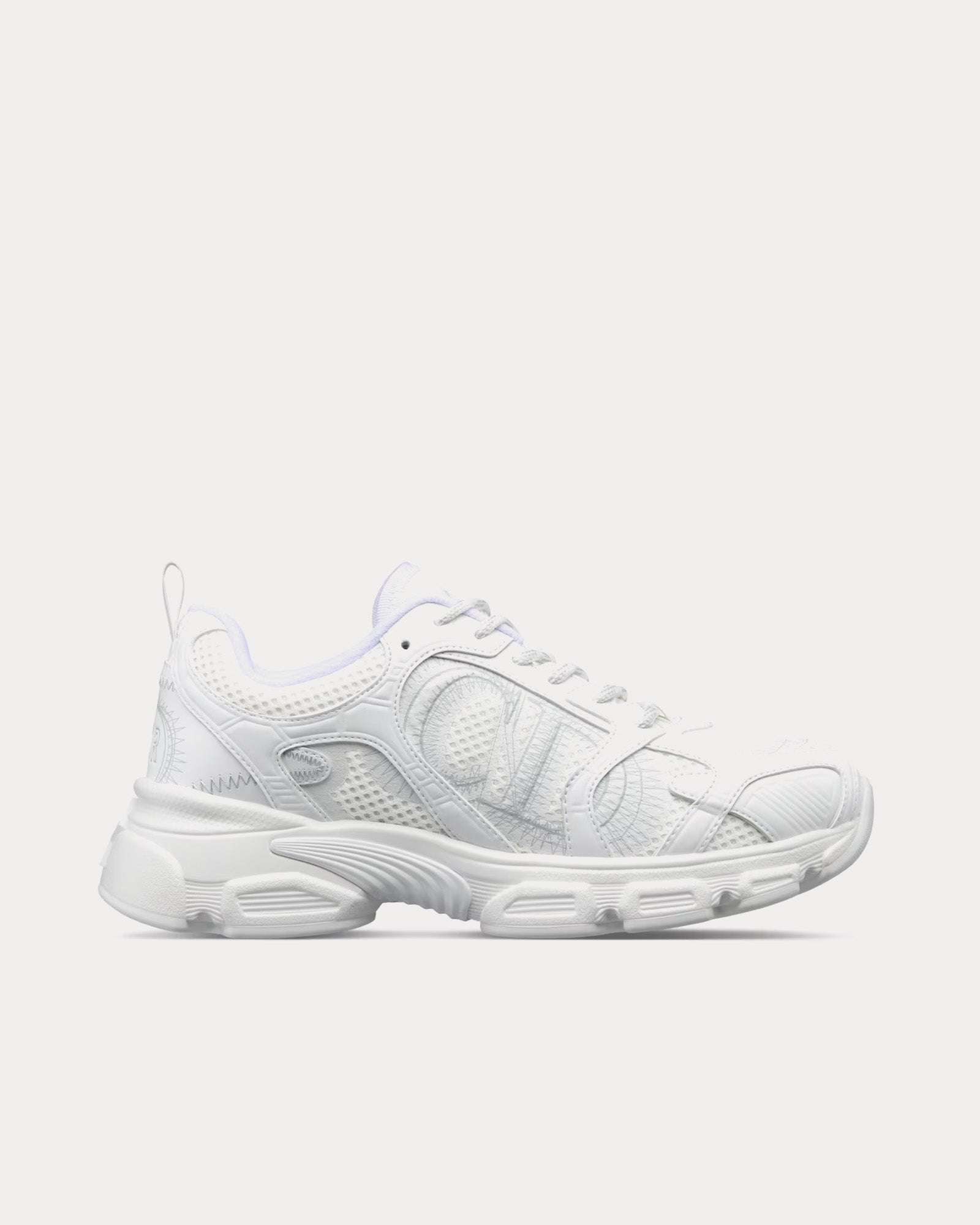 Dior Chrono White Mesh and Leather-Effect Panels Low Top Sneakers - 1