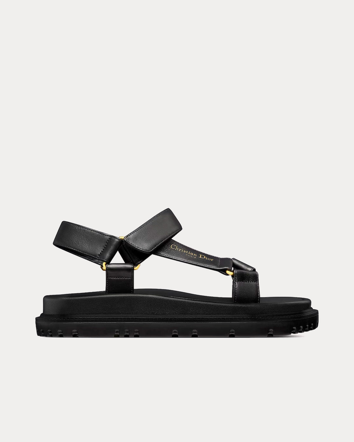 Dior D-Wave Black Lambskin Sandals - 1