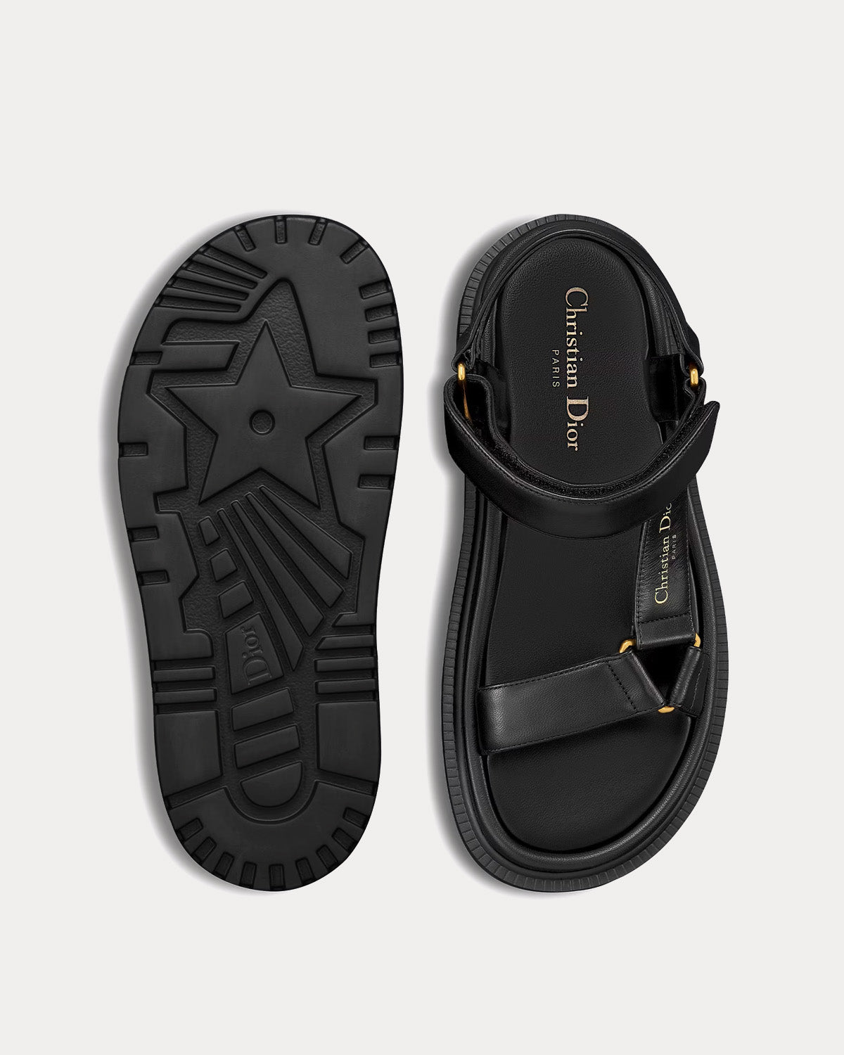 Dior D-Wave Black Lambskin Sandals - 2