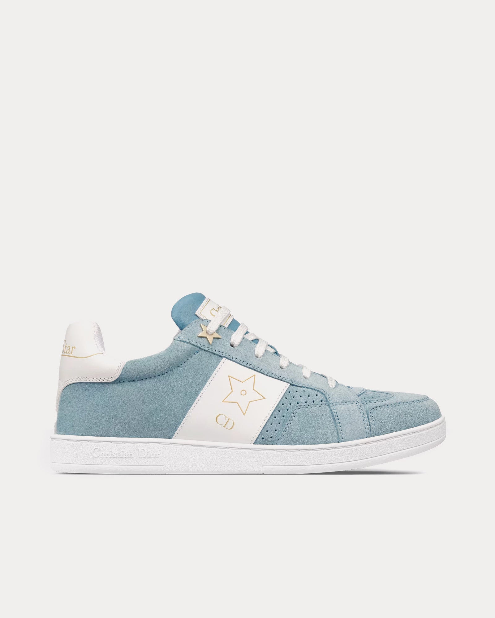 Dior Dior Star Suede & Calfskin Pastel Blue / White Low Top Sneakers - 1