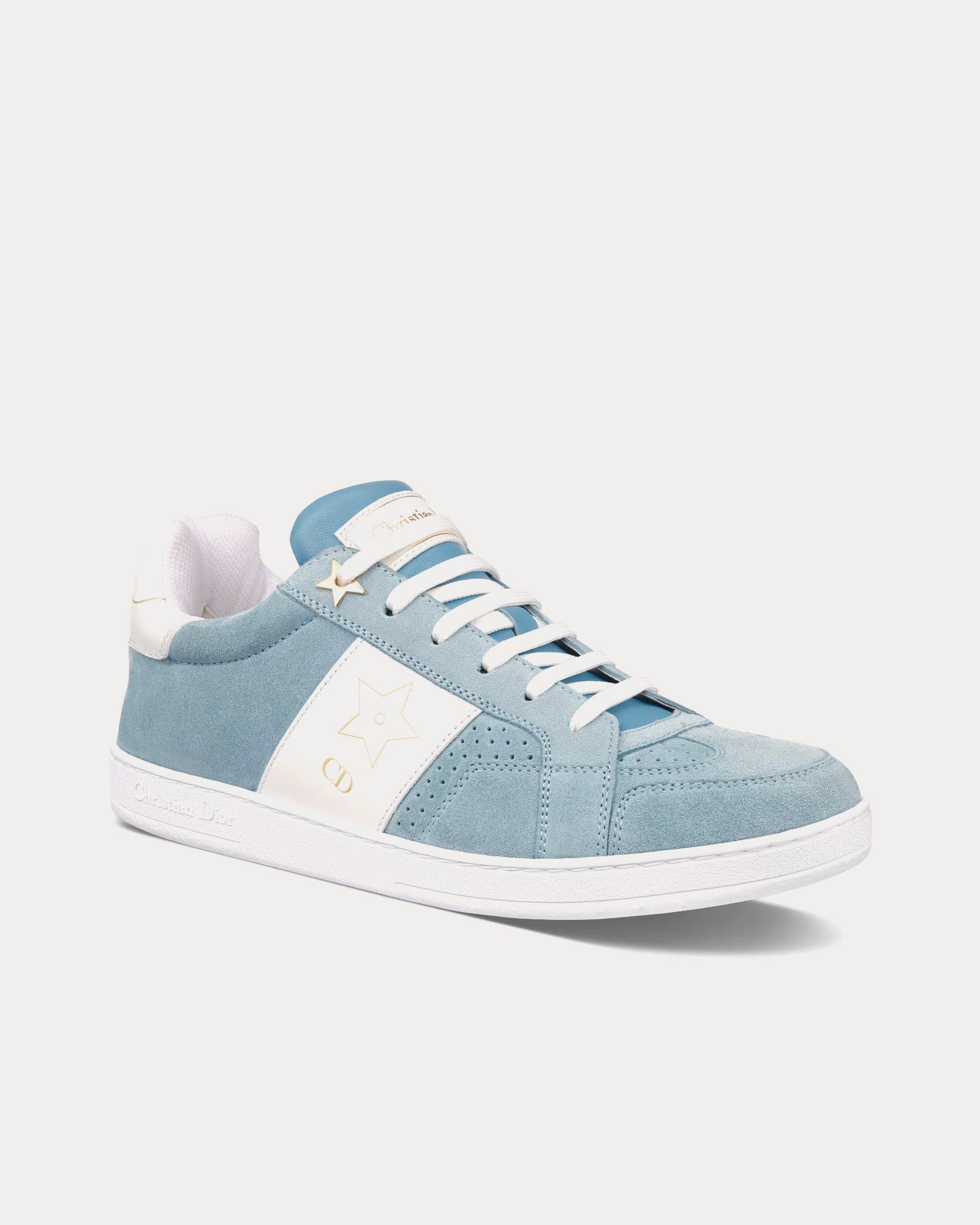 Dior Dior Star Suede & Calfskin Pastel Blue / White Low Top Sneakers - 3