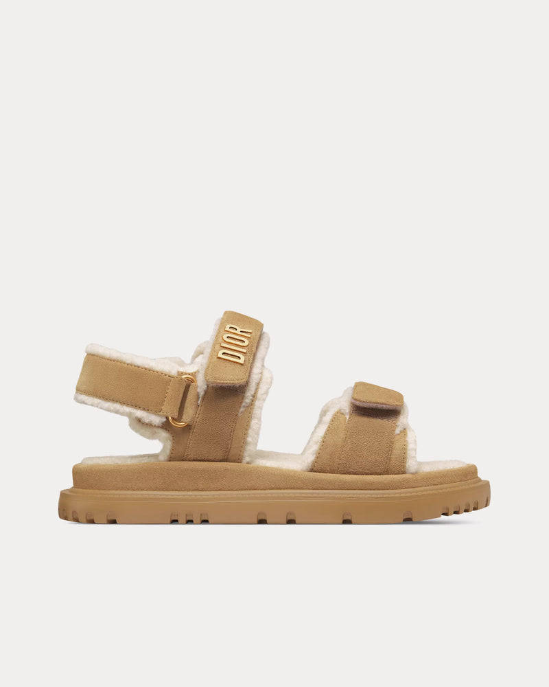 Dior Dioract Suede Goatskin Beige Sandals - 1