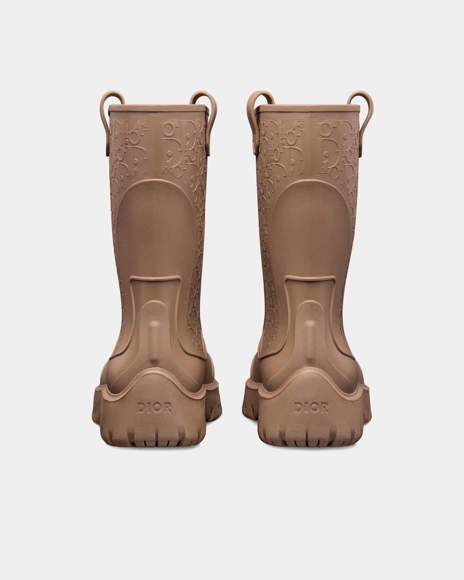 Dior Garden Brown Rubber with Dior Oblique Motif Rain Boots - 4