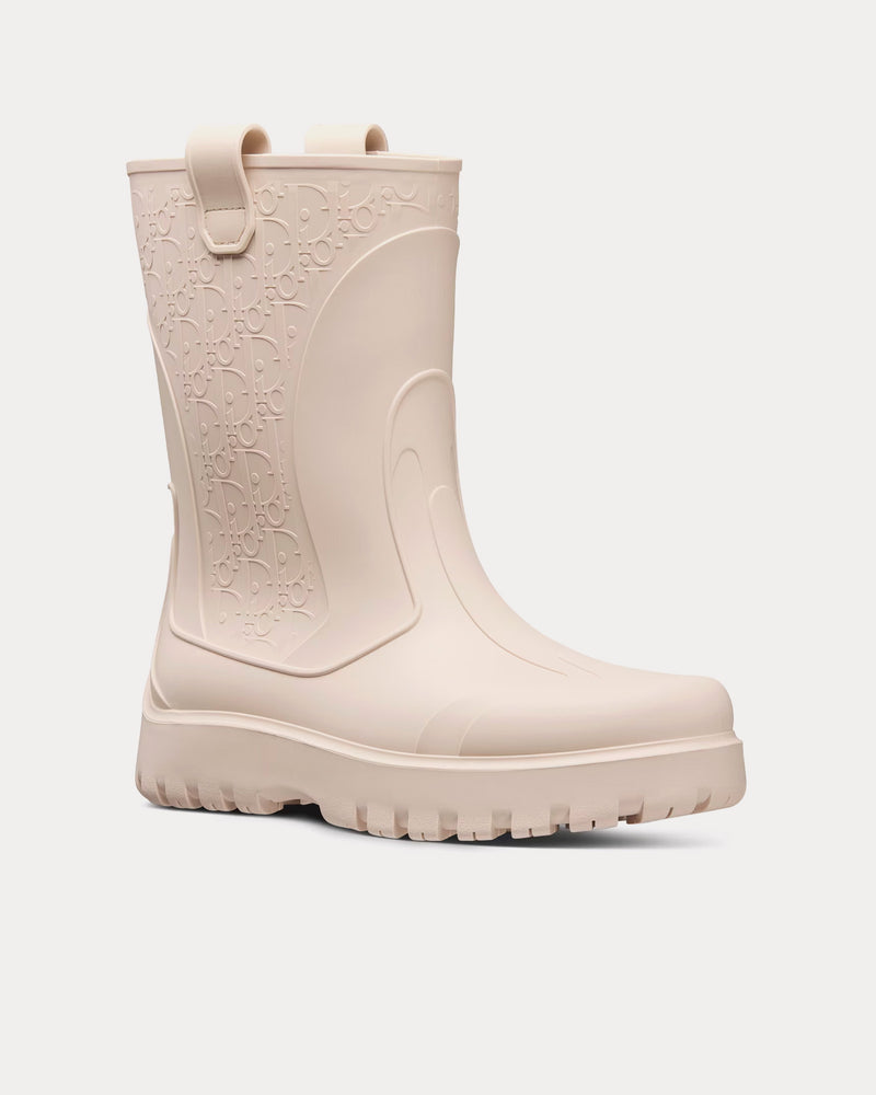 Dior Garden Beige Rubber with Dior Oblique Motif Rain Boots - 3