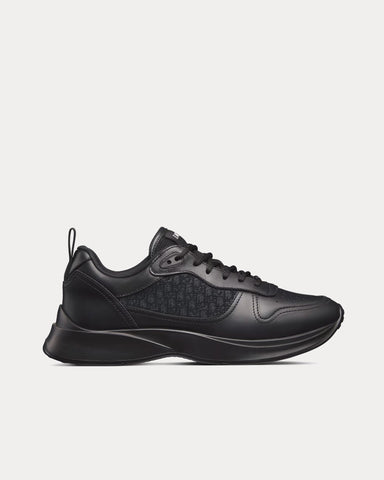 Dior B25 Runner Black Smooth Calfskin and Dior Oblique Jacquard Low Top Sneakers