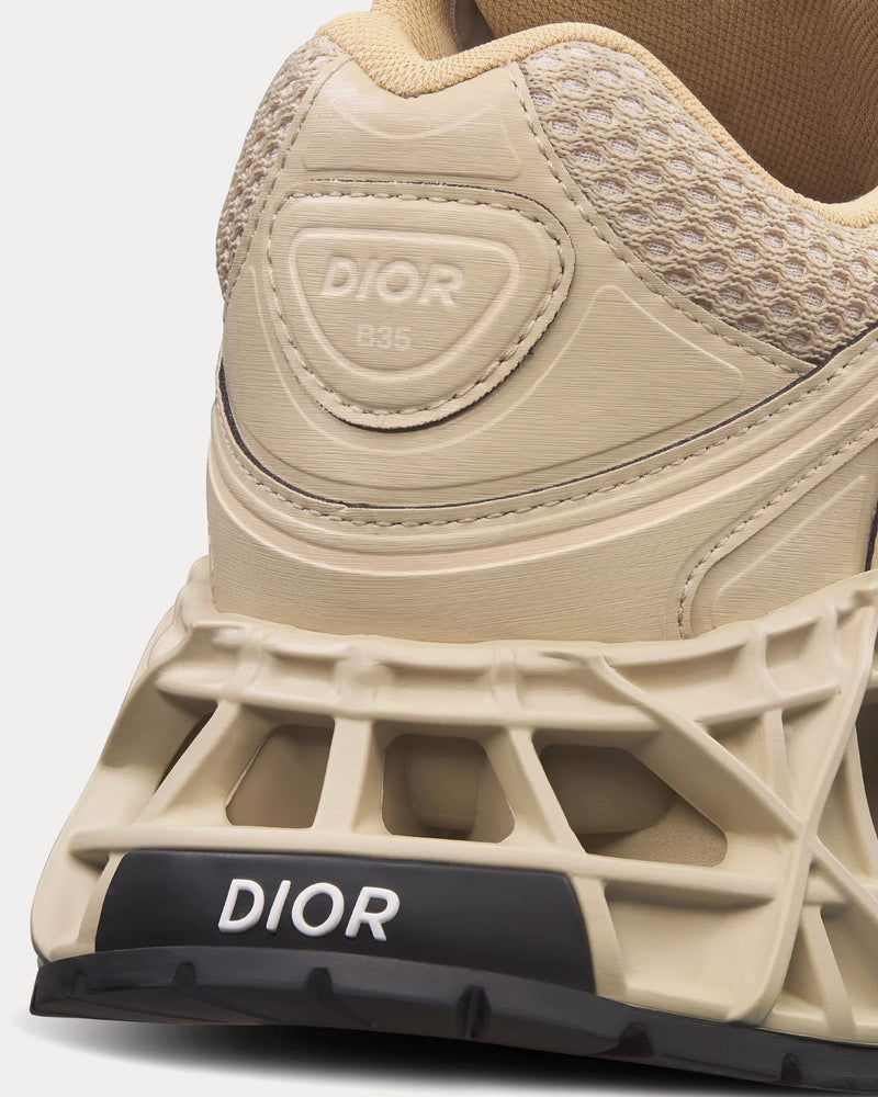 Dior B35 NXXT Technical Fabric & Mesh Beige Low Top Sneakers - 3