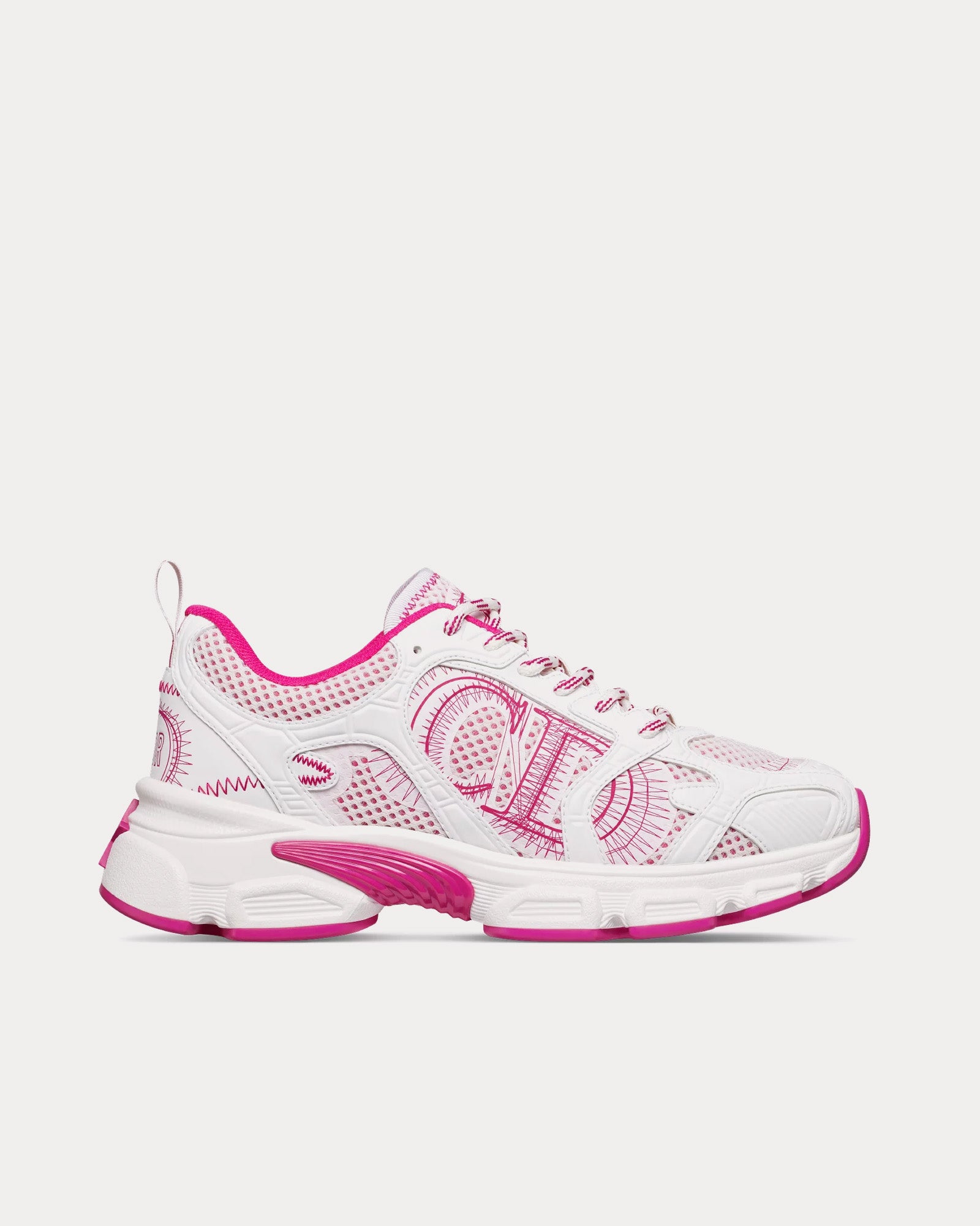 Dior Miss Dior Chrono Mesh & Leather-Effect Panels White / Fuchsia Low Top Sneakers - 1