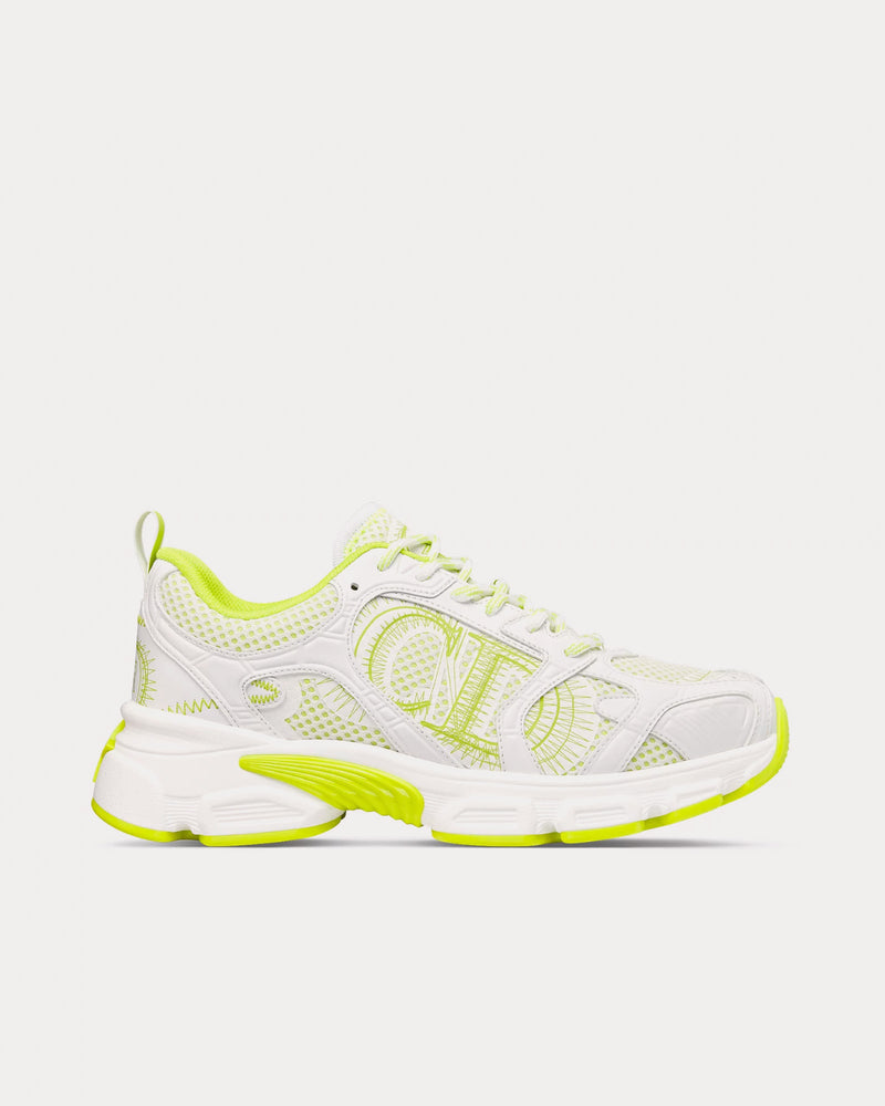 Dior Miss Dior Chrono Mesh & Leather-Effect Panels White / Lime Green Low Top Sneakers - 1