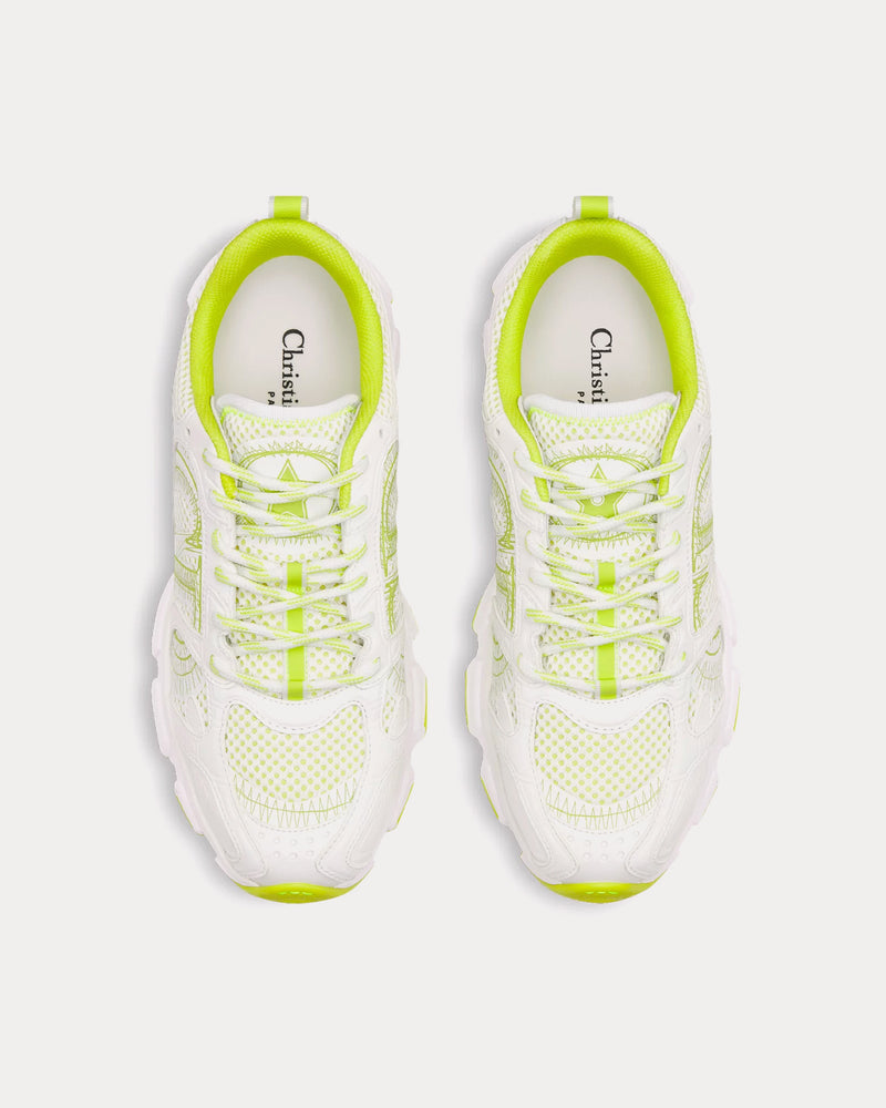 Dior Miss Dior Chrono Mesh & Leather-Effect Panels White / Lime Green Low Top Sneakers - 2