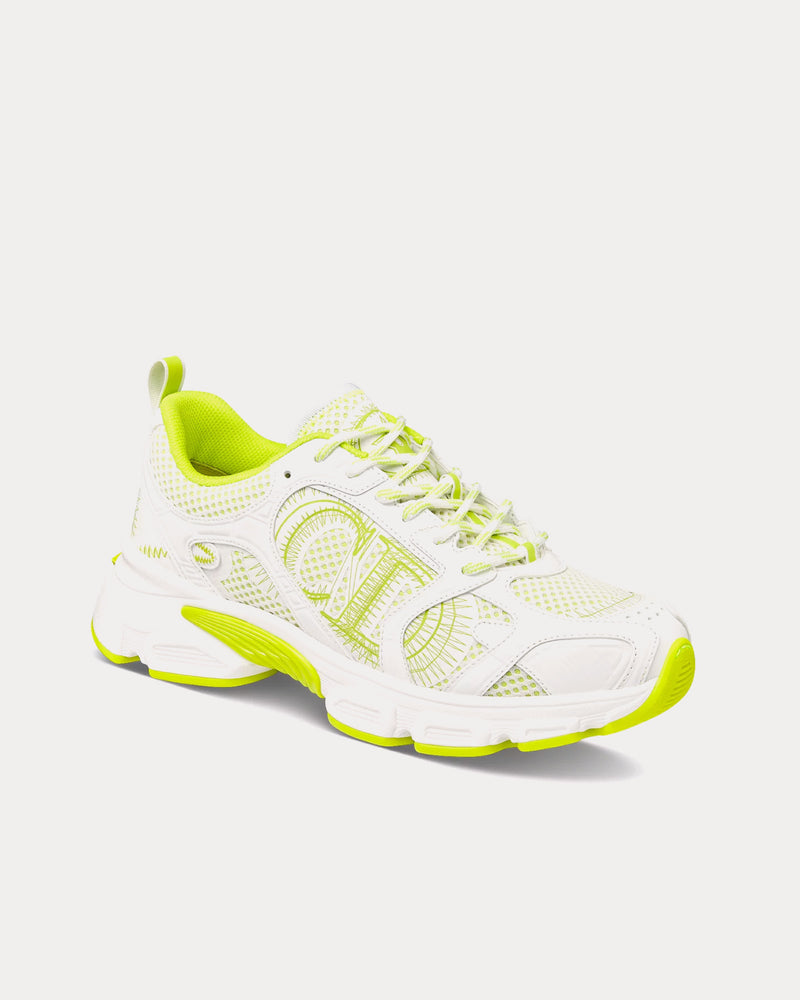 Dior Miss Dior Chrono Mesh & Leather-Effect Panels White / Lime Green Low Top Sneakers - 3