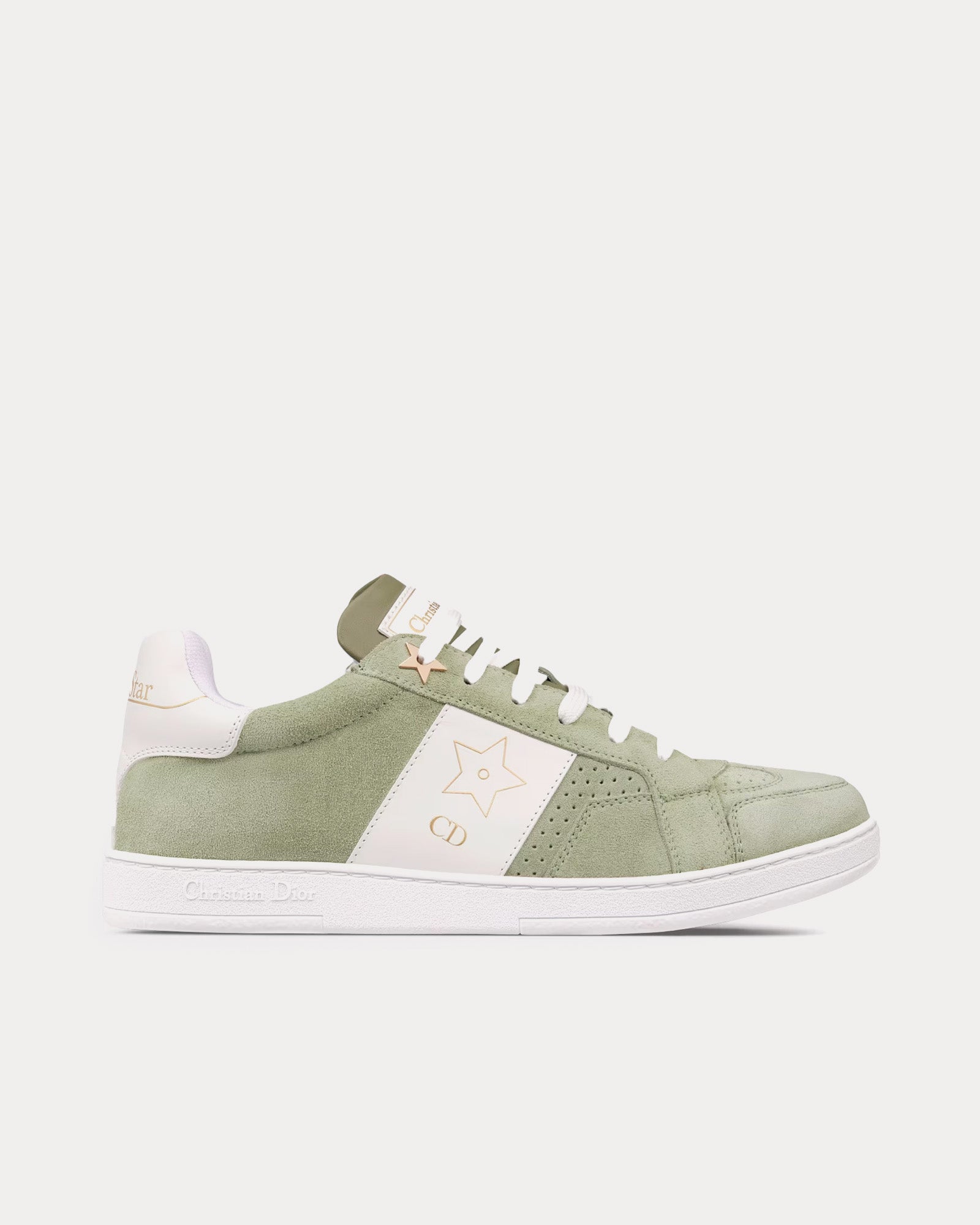 Dior Dior Star Suede & Calfskin Peyote Green / White Low Top Sneakers - 1