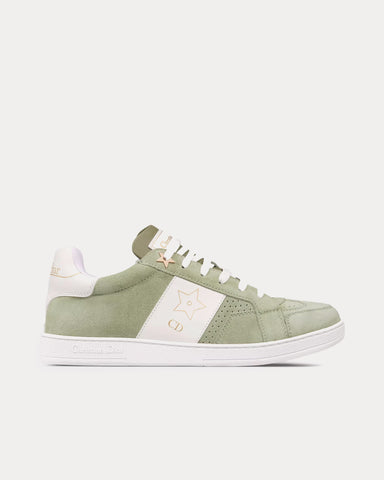 Dior Dior Star Suede & Calfskin Peyote Green / White Low Top Sneakers