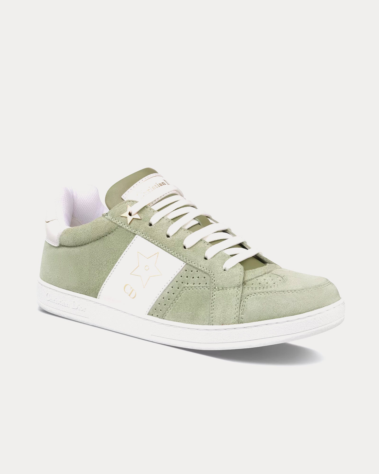 Dior Dior Star Suede & Calfskin Peyote Green / White Low Top Sneakers - 3