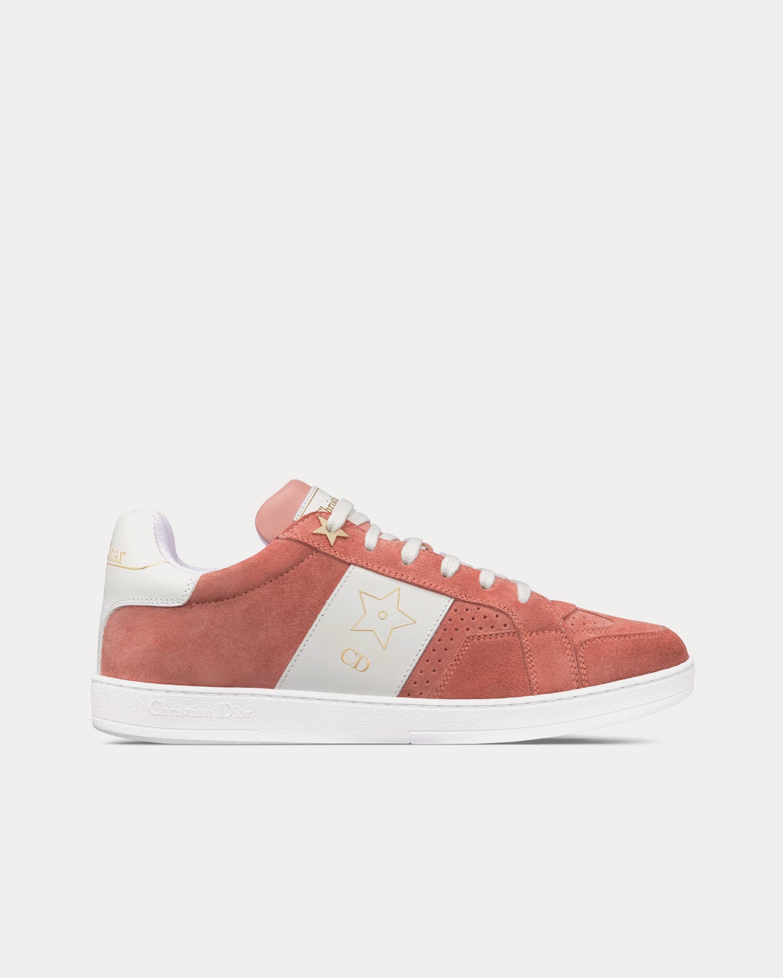 Dior Dior Star Suede & Calfskin Pastel Pink / White Low Top Sneakers - 1