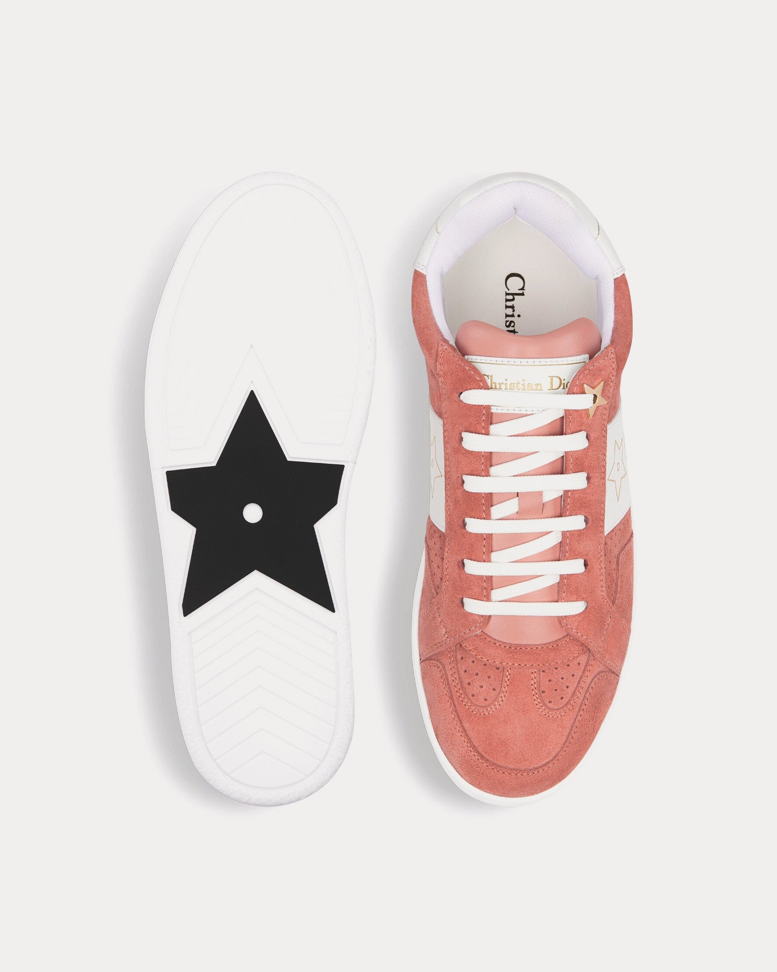 Dior Dior Star Suede & Calfskin Pastel Pink / White Low Top Sneakers - 2