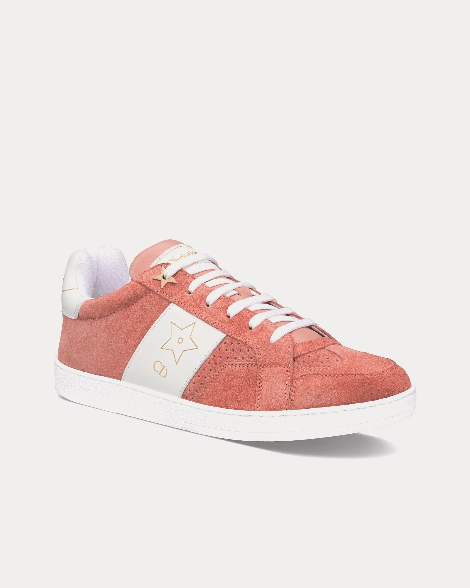 Dior Dior Star Suede & Calfskin Pastel Pink / White Low Top Sneakers - 3