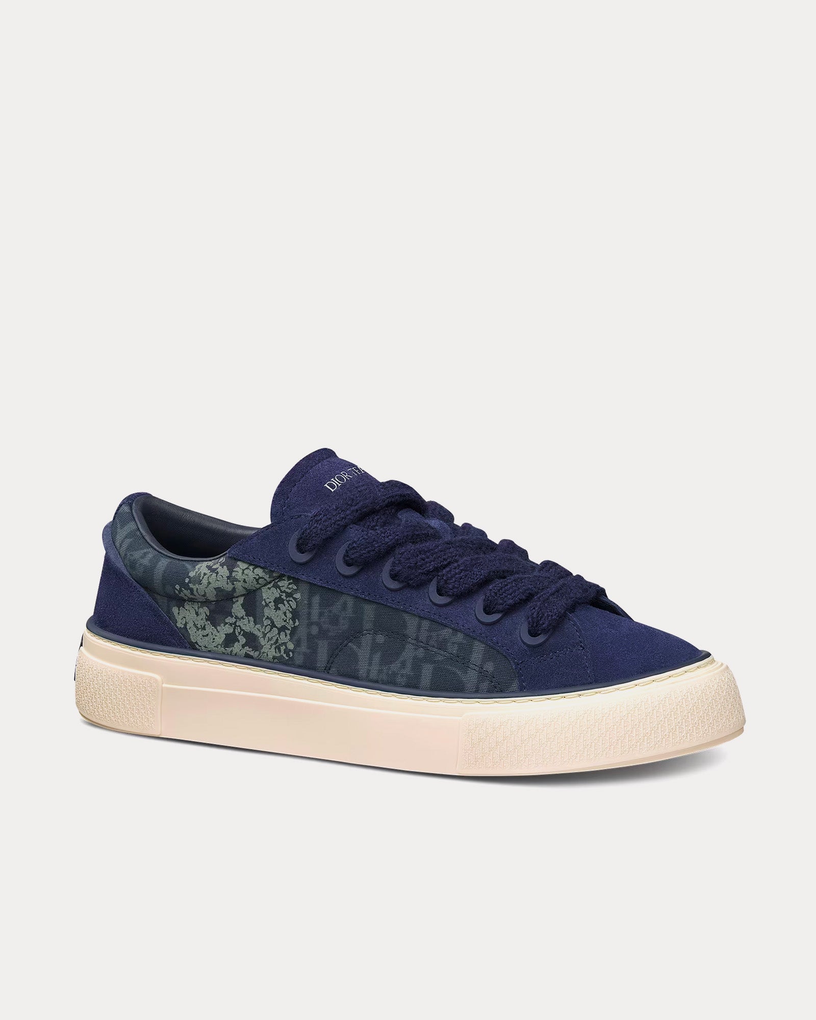 Dior x Denim Tears Dior Tears B33 Blue Dior Oblique Denim and Peace Sign Dior Tears and Navy Blue Suede Low Top Sneakers - 3