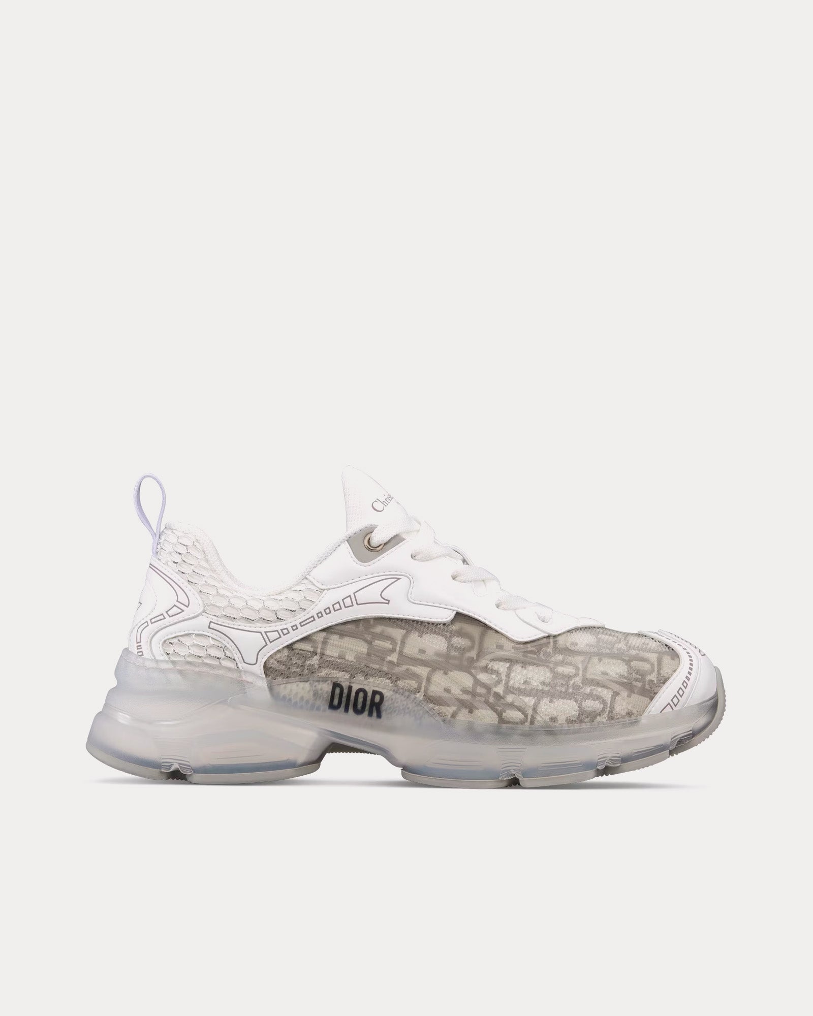 Dior Dior Vibe Gray Dior Oblique Technical Fabric and Transparent Rubber Low Top Sneakers - 1