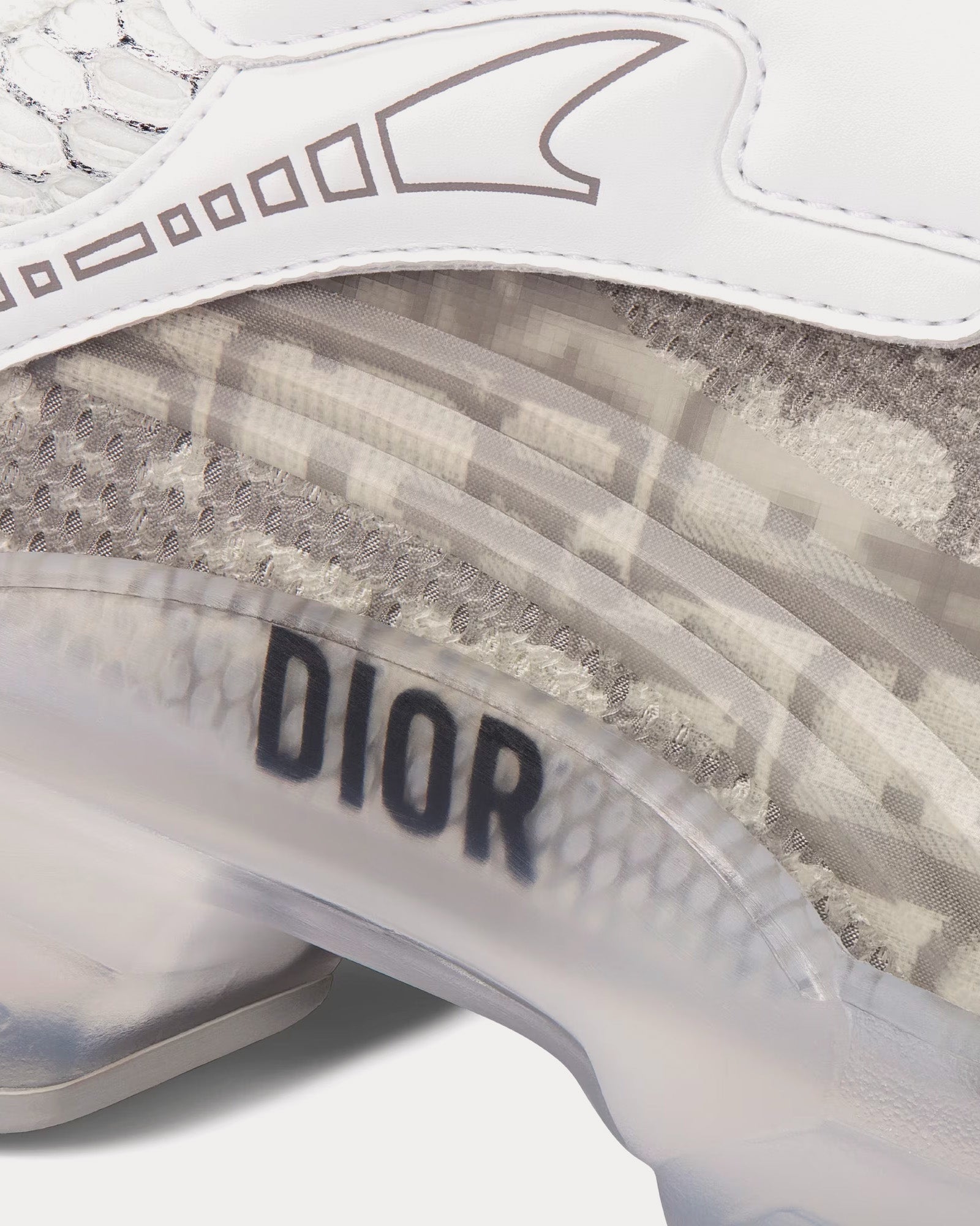 Dior Dior Vibe Gray Dior Oblique Technical Fabric and Transparent Rubber Low Top Sneakers - 5