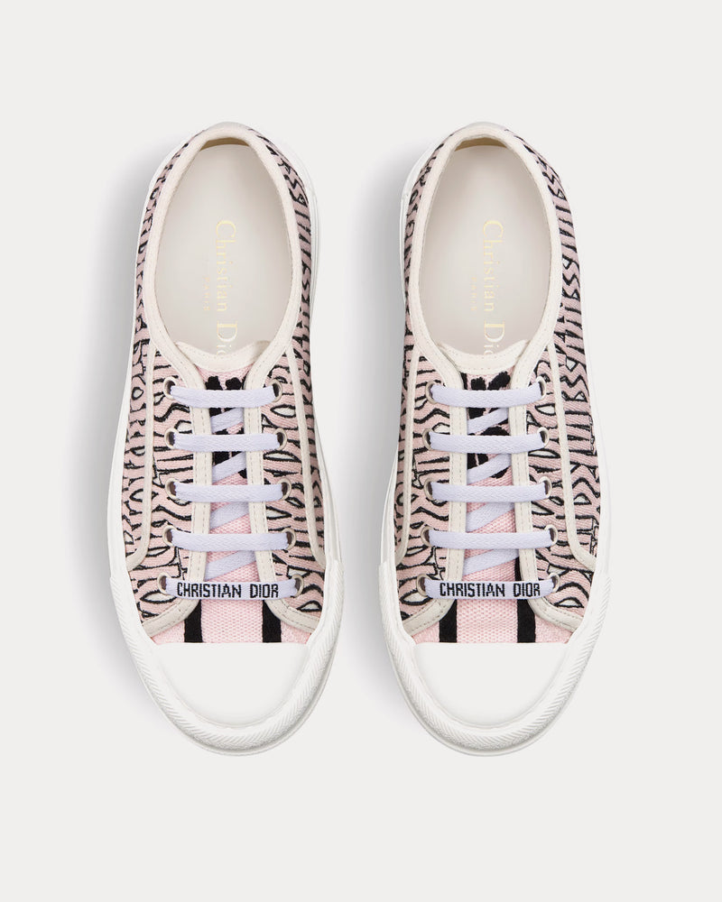 Dior Walk'n'Dior Platform Embroidered Cotton with Pale Pink Miss Dior Allover Motif Low Top Sneakers - 2