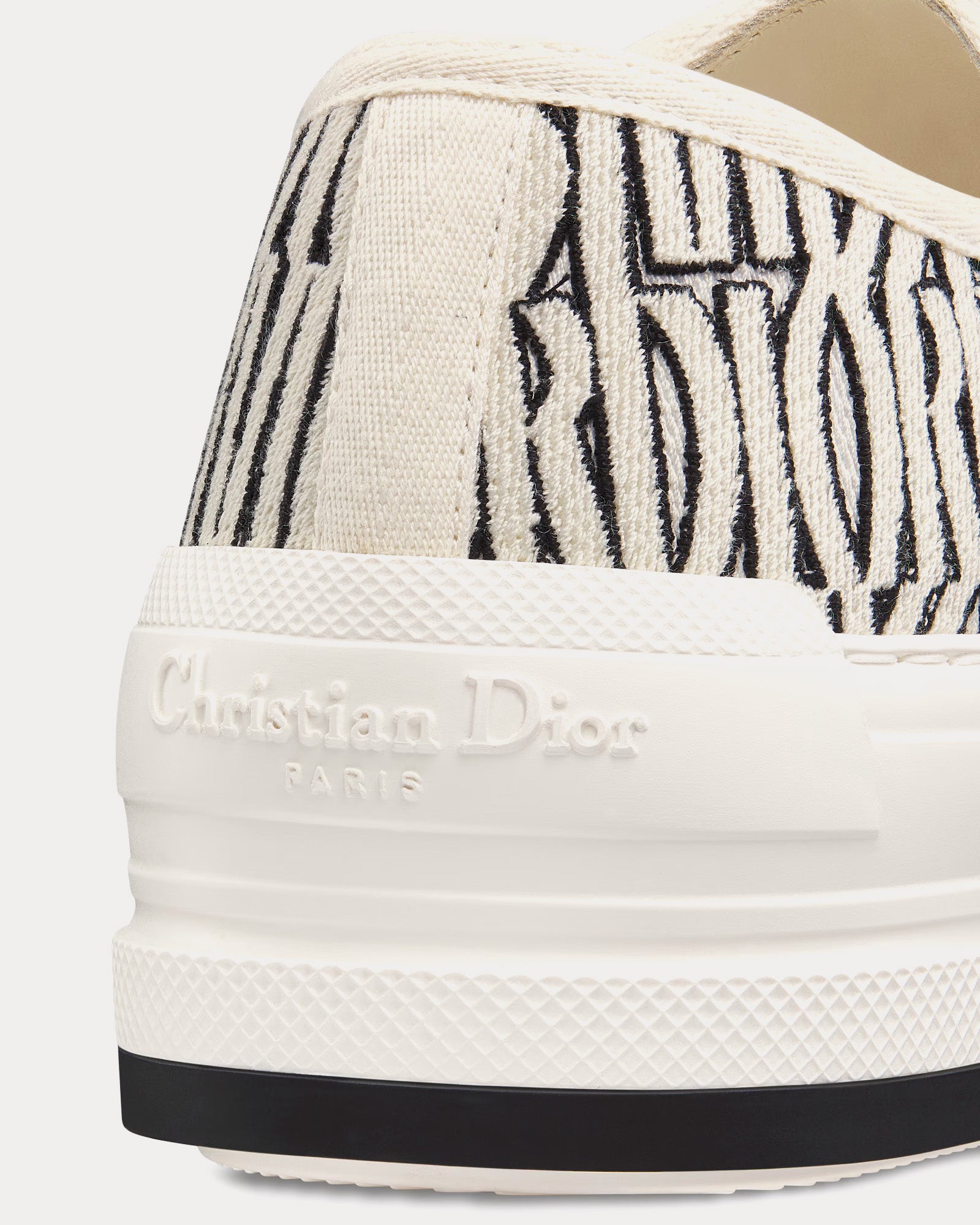 Dior Walk'n'Dior Platform Embroidered Cotton with White and Black Miss Dior Allover Motif Low Top Sneakers - 4