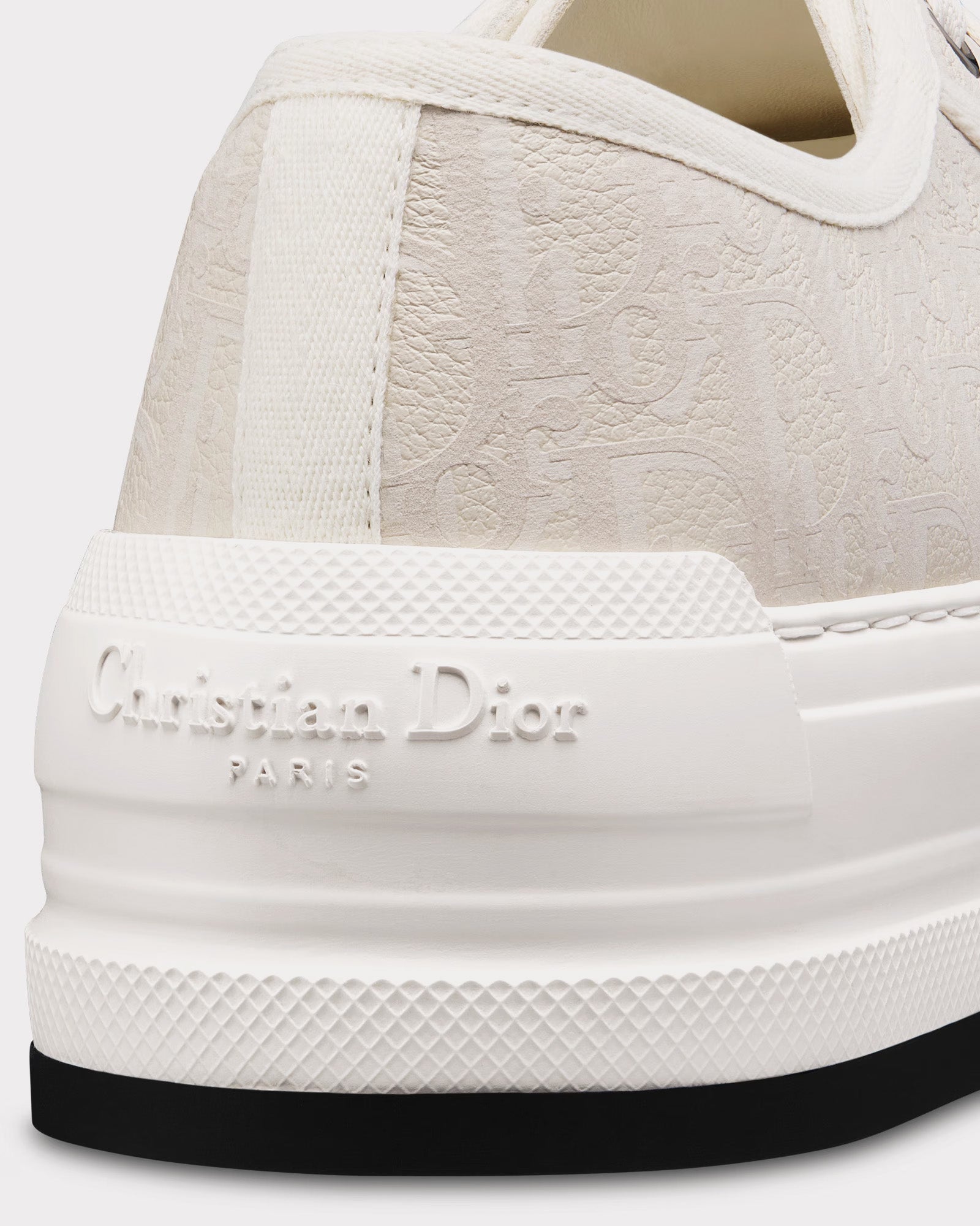 Dior Walk'n'Dior Platform White Calfskin Textured with Dior Oblique Motif and Embroidered Cotton Low Top Sneakers - 3