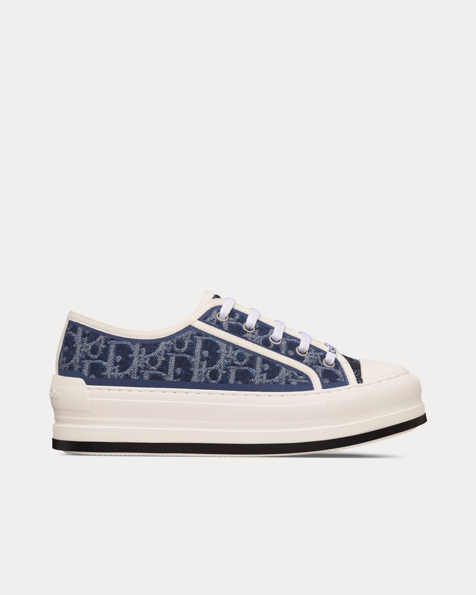 Dior Walk'n'Dior Platform Blue Stonewashed-Effect Cotton Denim Embroidered with Dior Oblique Motif Low Top Sneakers - 1